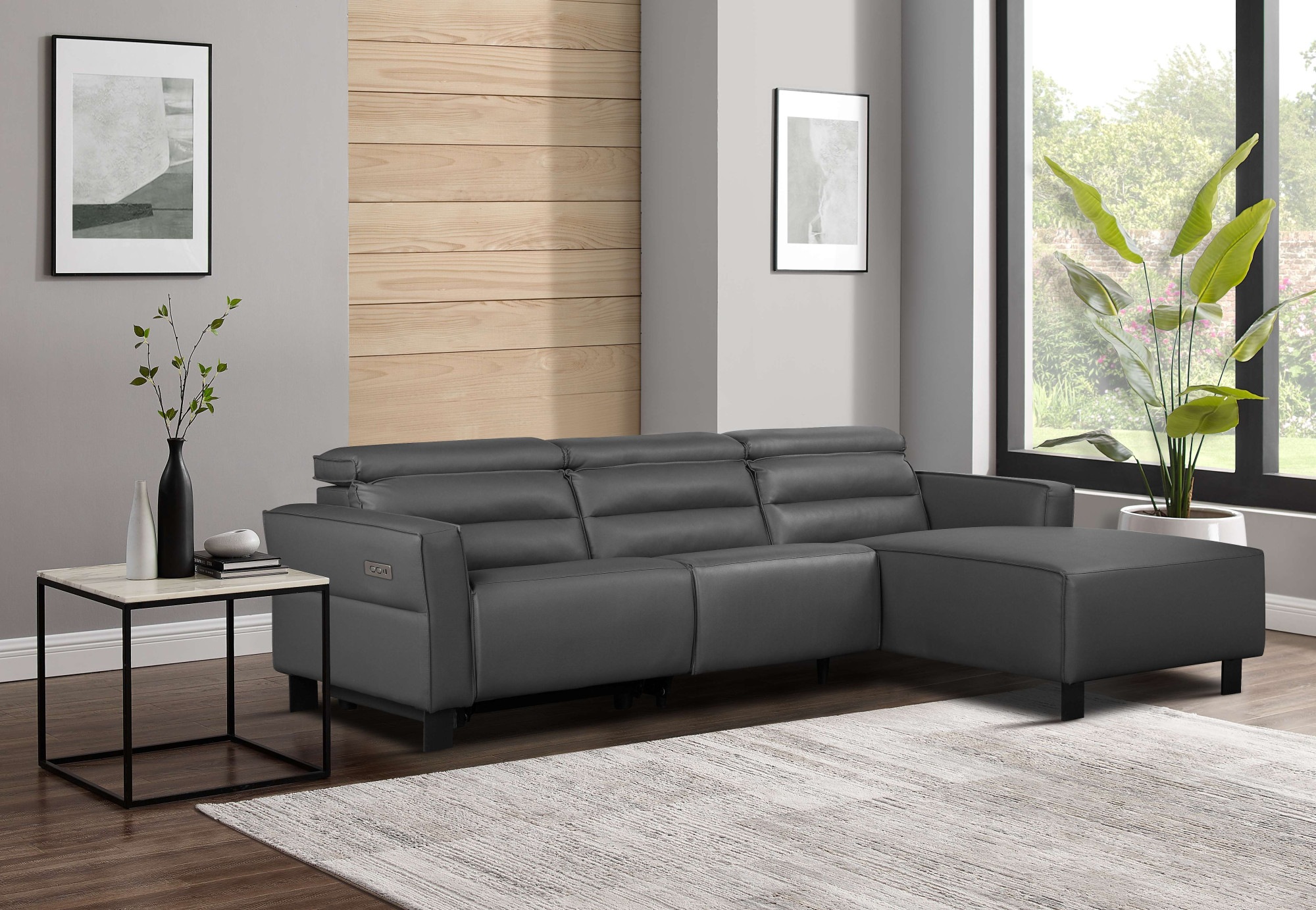 Places of Style Ecksofa »Carpari, L-Form, 263 cm, manuelle o. elektrische Relaxfunktion,«, USB A/C und Kopfteilverstellung