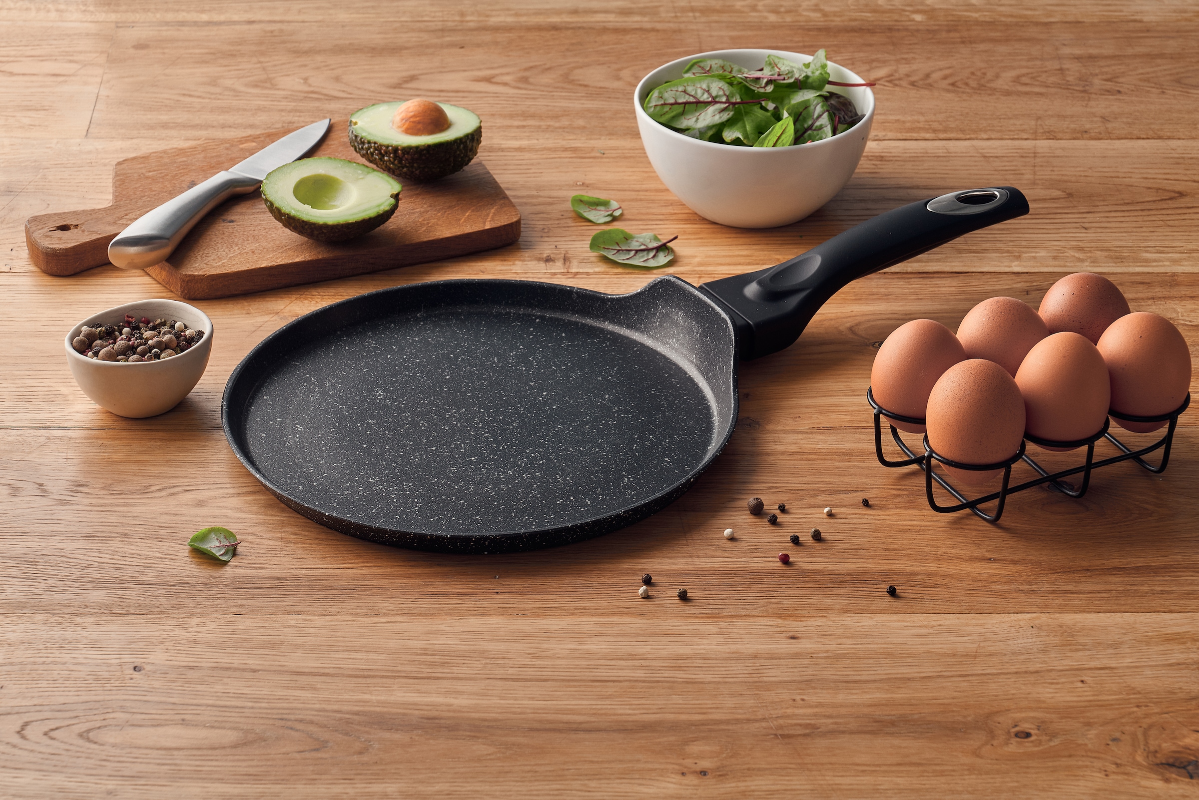 RESTO Kitchenware Crêpepfanne »ANTLIA Pfannkuchenpfanne Ø 24 cm mit Soft-Touch-Griff« Aluminium 1 tlg. Induktion, für alle Herdarten geeignet