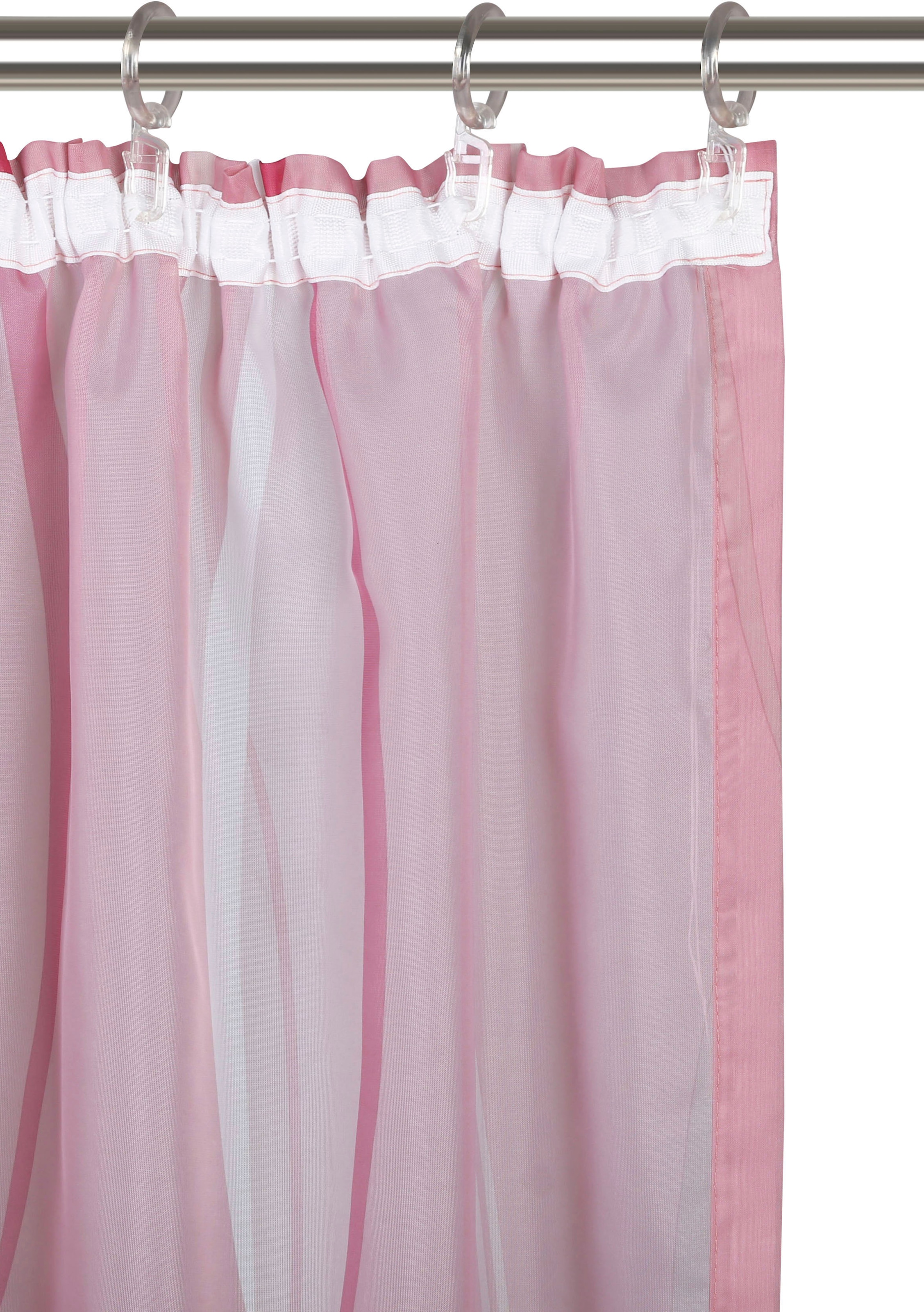 OTTO home Gardine »Dimona, 2er-Set, transparent, Kräuselband, Wellenmotiv« Kräuselband 2 Stk. tlg. 2er-Set, transparent, Voile, Polyester