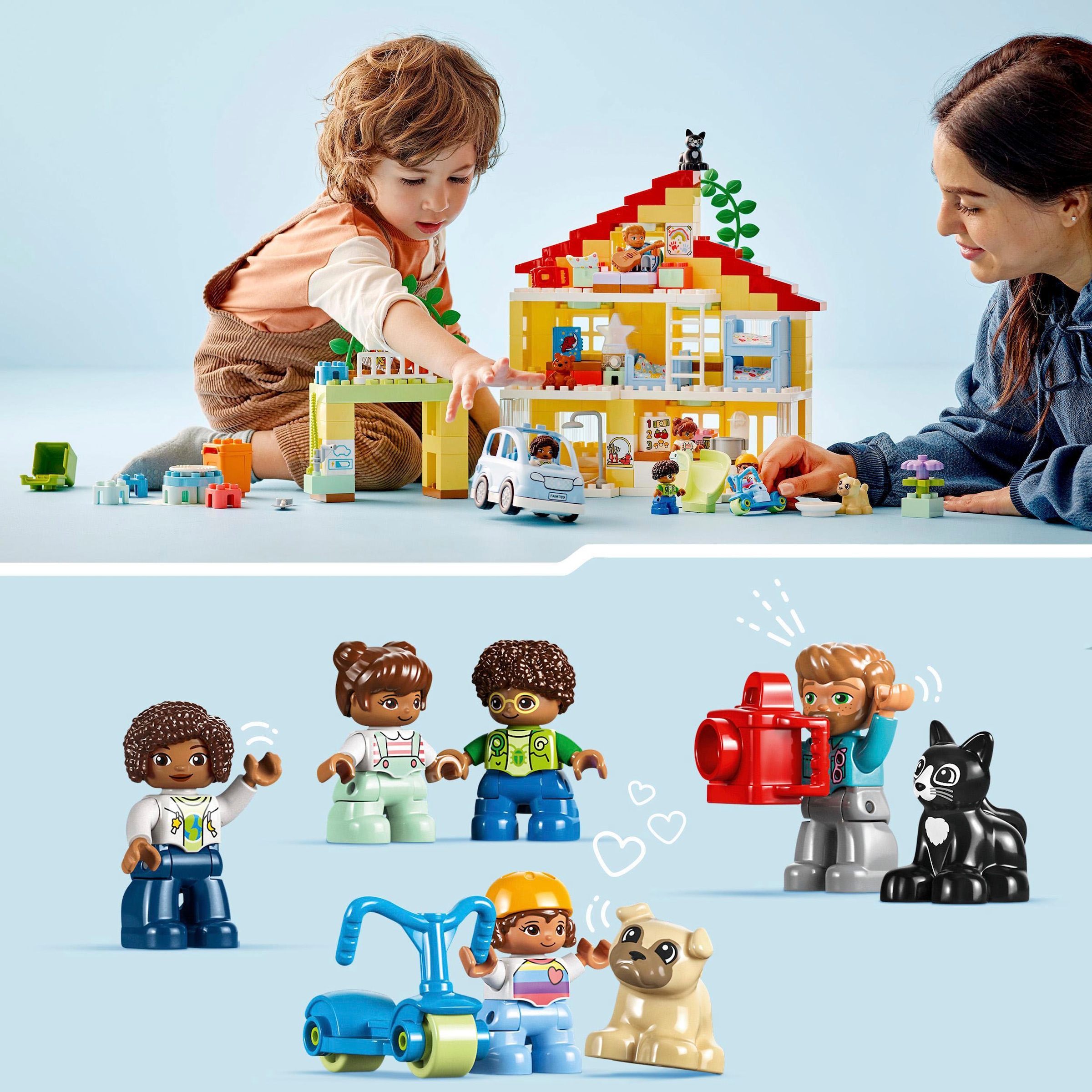 LEGO® Konstruktionsspielsteine »3in1 Familienhaus (10994), LEGO® DUPLO«, (218 St.), Made in Europe