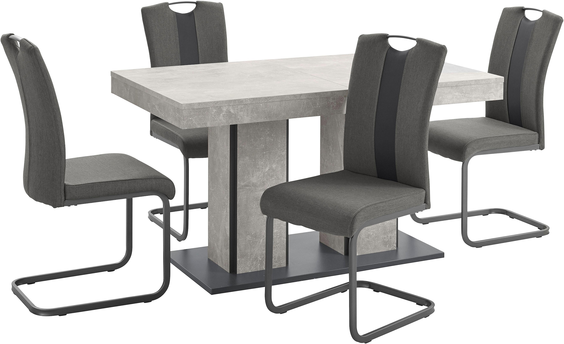 HELA Essgruppe »ROSE«, (Set, 5 tlg.), bestehend aus einem Tisch 140-180 cm und 4 Stühlen