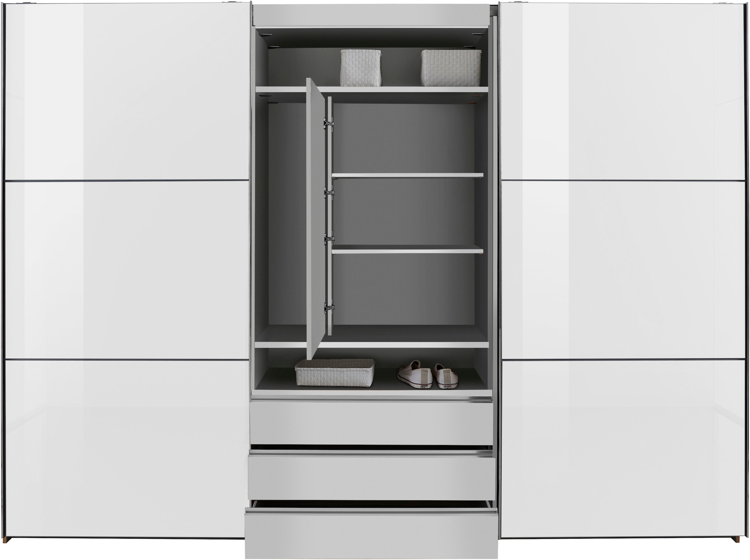 Wimex Schwebetürenschrank »Magic by fresh to go«, tolles EXTRA: mit drehbarem TV-Element, Fronten aus Glas