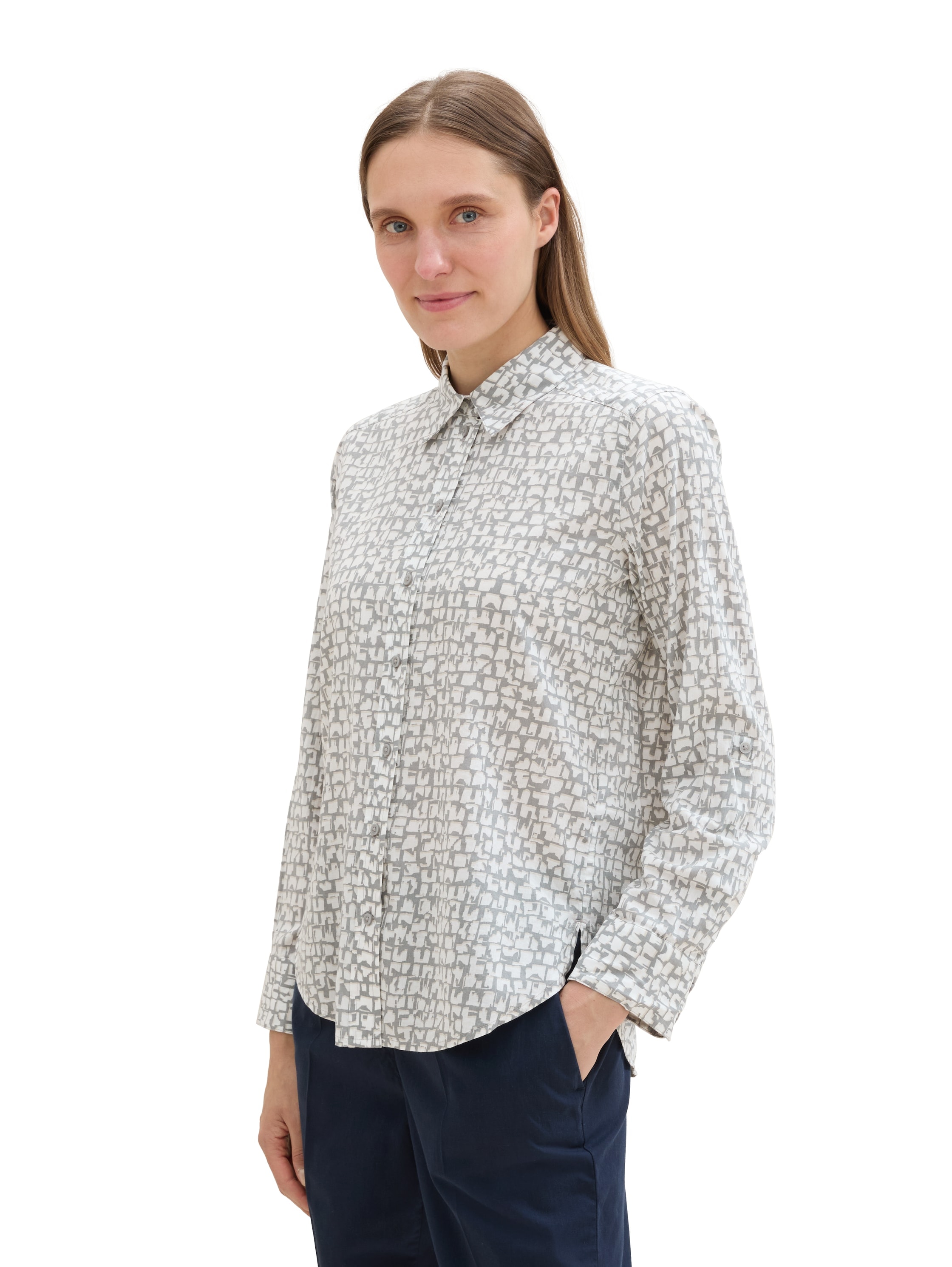TOM TAILOR Langarmbluse, mit All-Over Print
