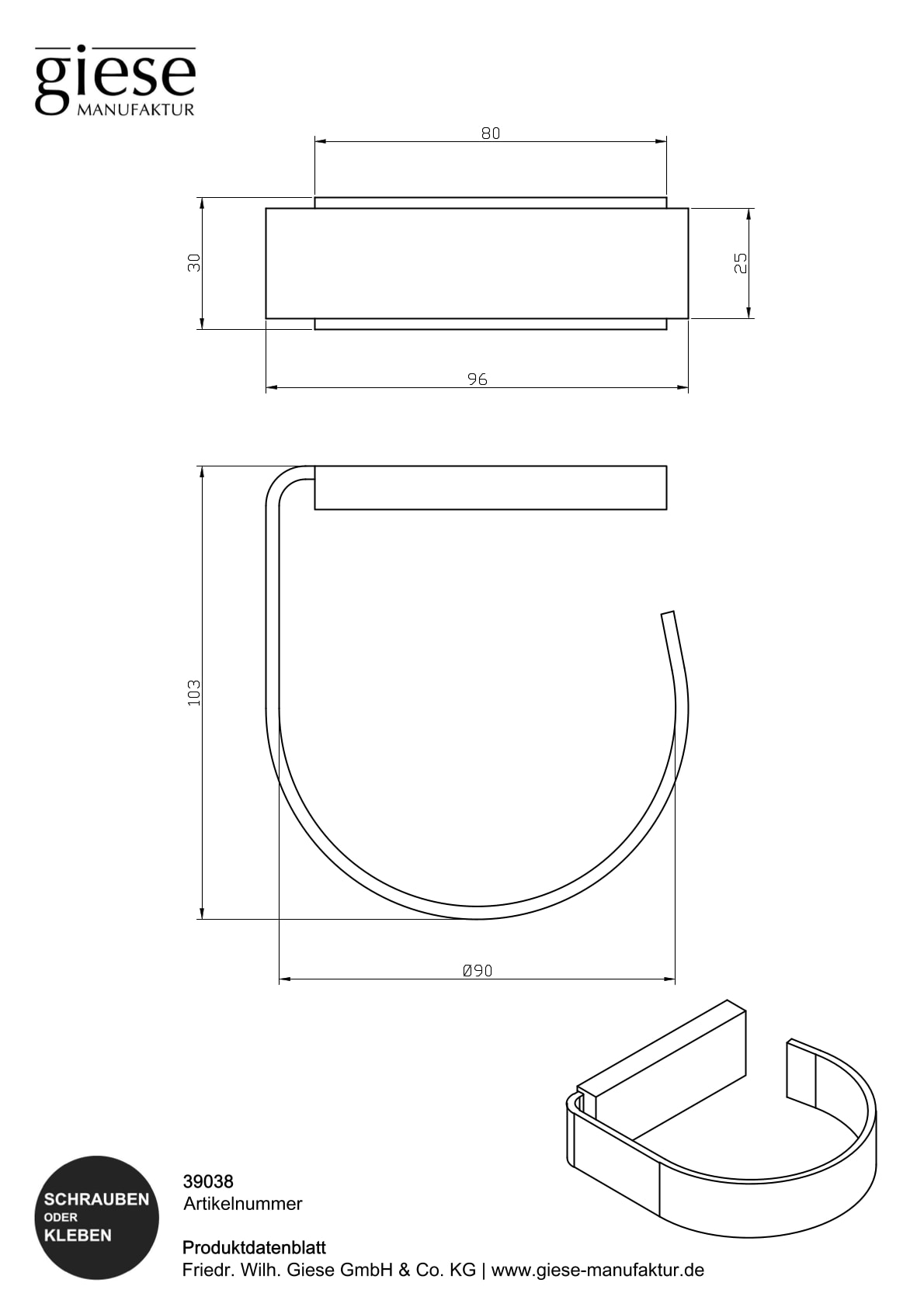 Giese Haartrocknerhalter »Tono«