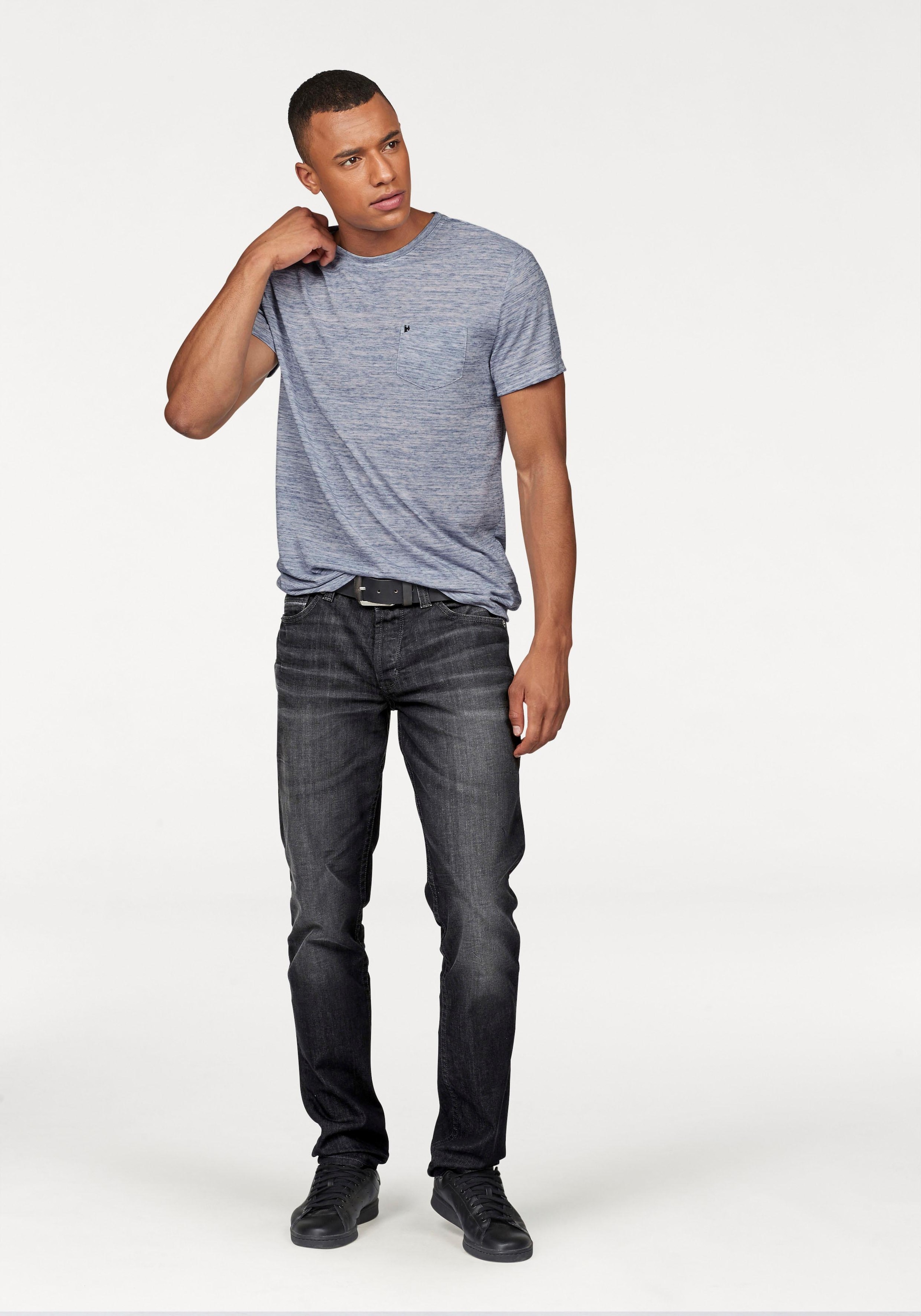 Bruno Banani T-Shirt, Kurzarm, Slim Fit, unifarben, Rundhalsausschnitt