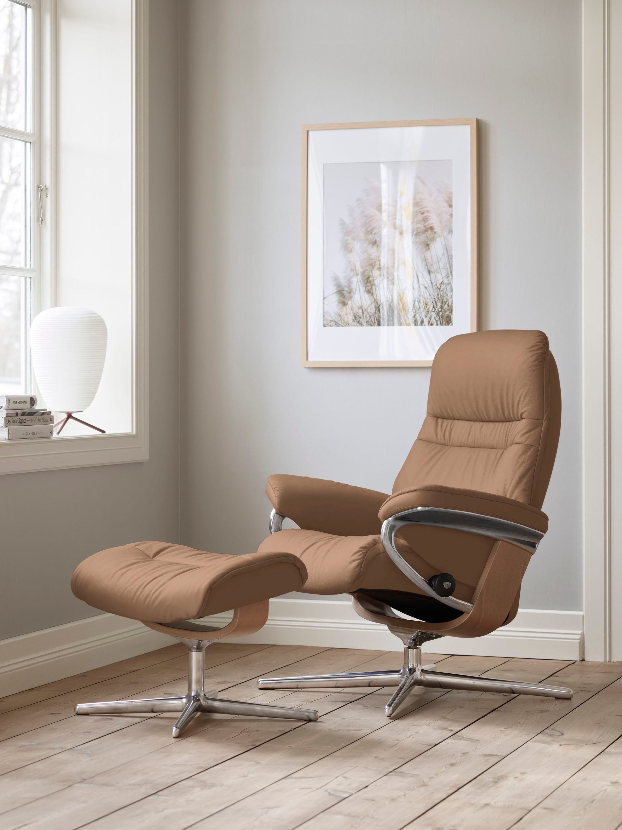 Stressless® Fußhocker »Sunrise« mit Cross Base, Größe S, M & L, Holzakzent Eiche