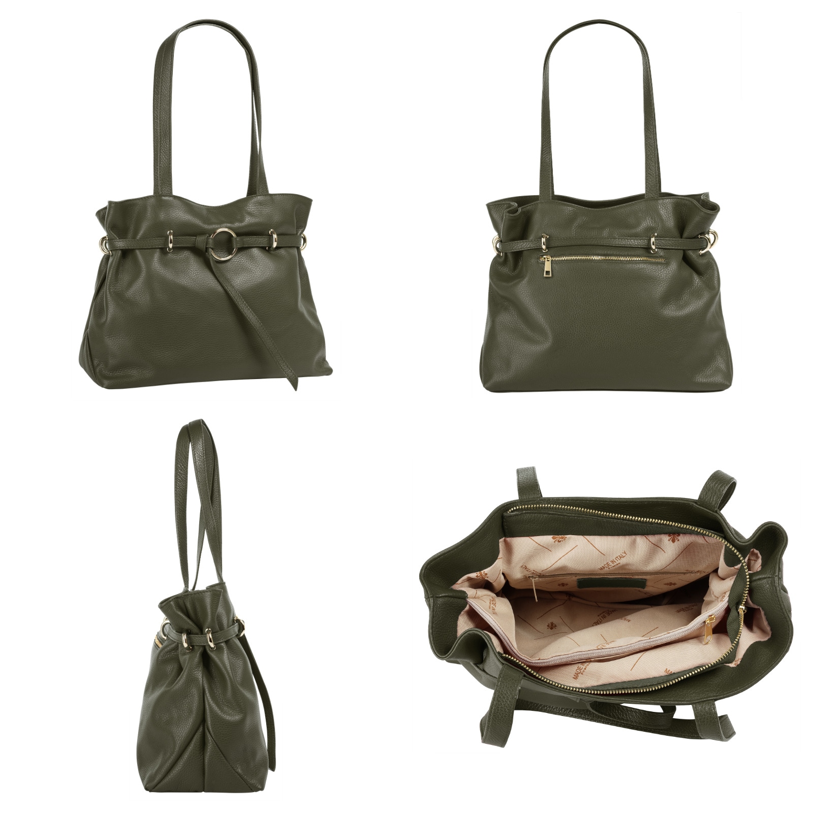 Samantha Look Henkeltasche, echt Leder, Made in Italy