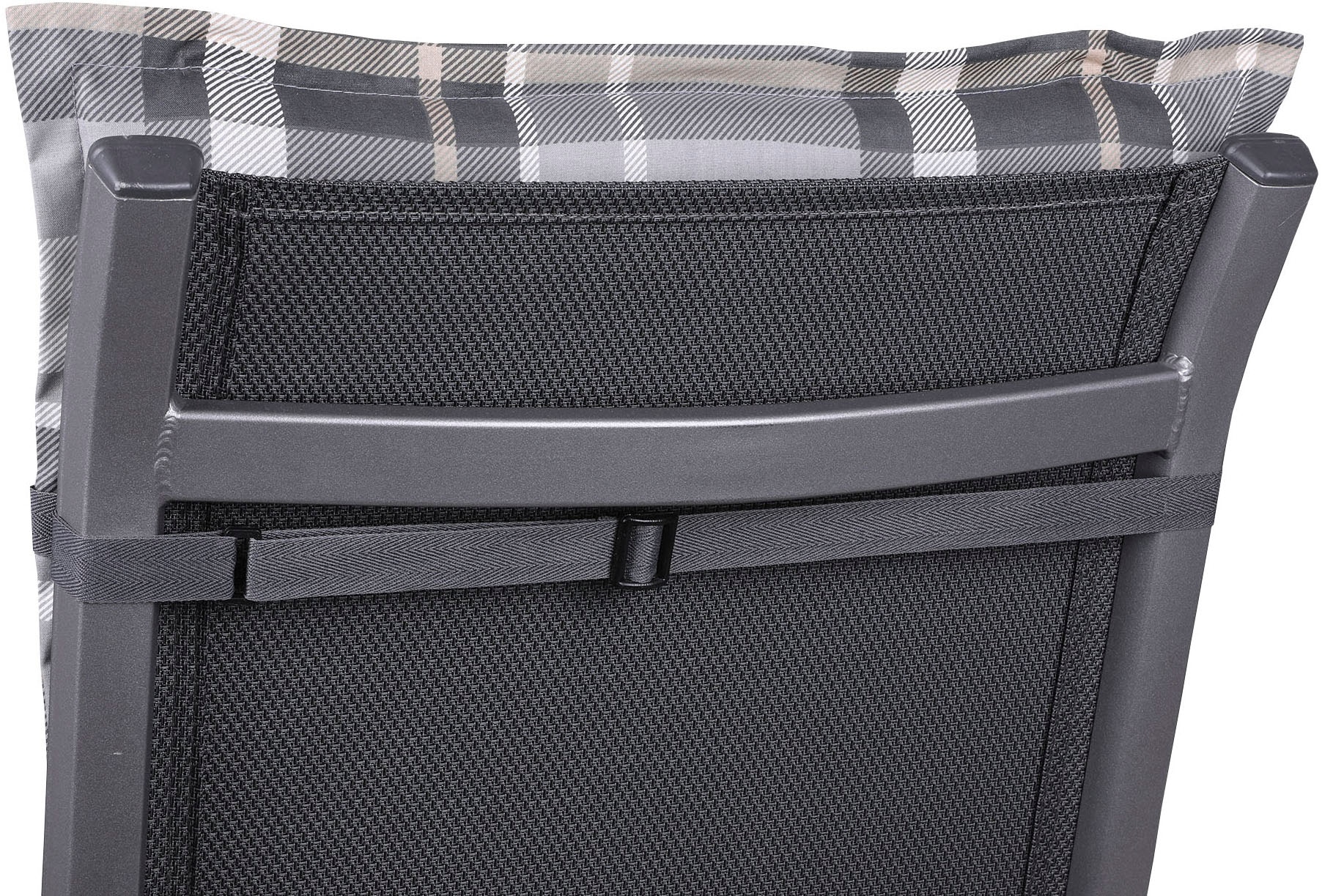 GO-DE Sesselauflage Karo grau - Maße BxLxH ca.: 50 cm x 100 cm x 6 cm