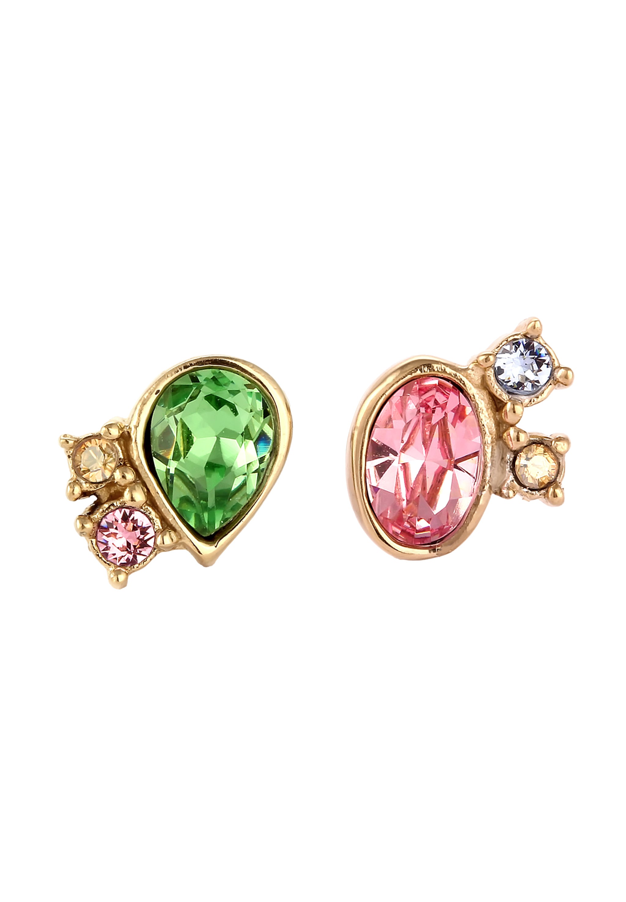 Elli Paar Ohrstecker »Ohrringe Ohrstecker Glas Kristalle Rosa Grün 925 Sterling Silber«
