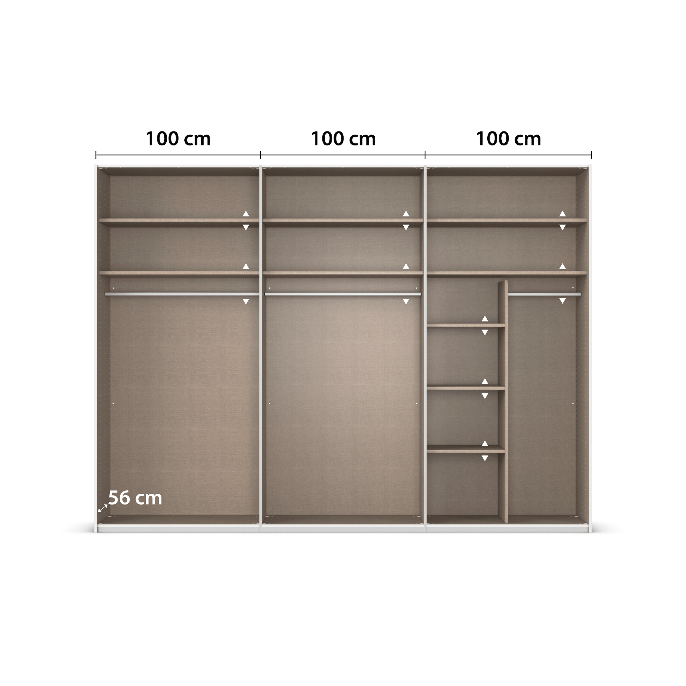 rauch Schwebetürenschrank »Kleiderschrank Schrank Garderobe Schlafzimmerschrank CONTIDO«, (in 3 verschiedenen Ausstattungen BASIC/CLASSIC/PREMIUM), aus hochwertigem Material in 6 Breiten 2 Griff-Farben MADE IN GERMANY
