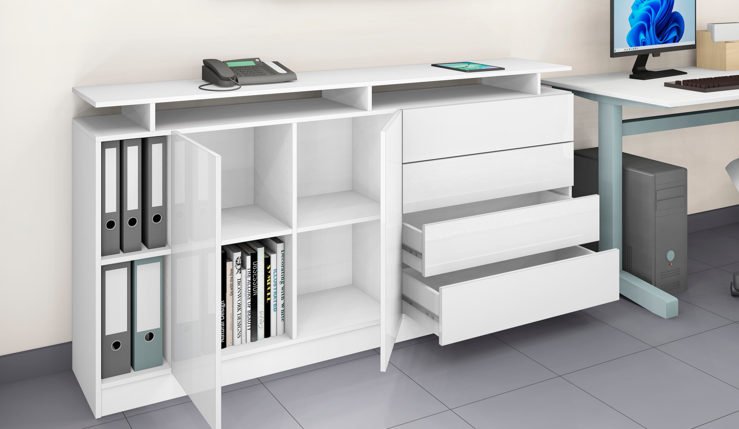 borchardt Möbel Sideboard »Vaasa«, moderne grifflose Optik, mit Push-to-Open-Funktion