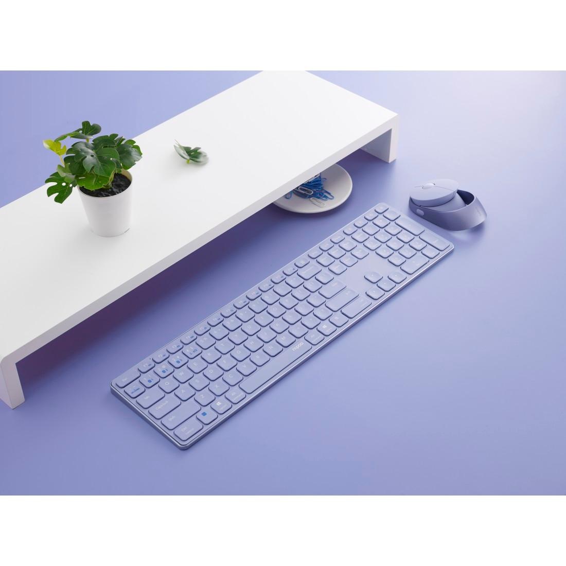 Rapoo Tastatur- und Maus-Set »9850M Kabelloses Multi-Mode-Deskset, DE-Layout, 2.4 GHz, 1600 DPI«