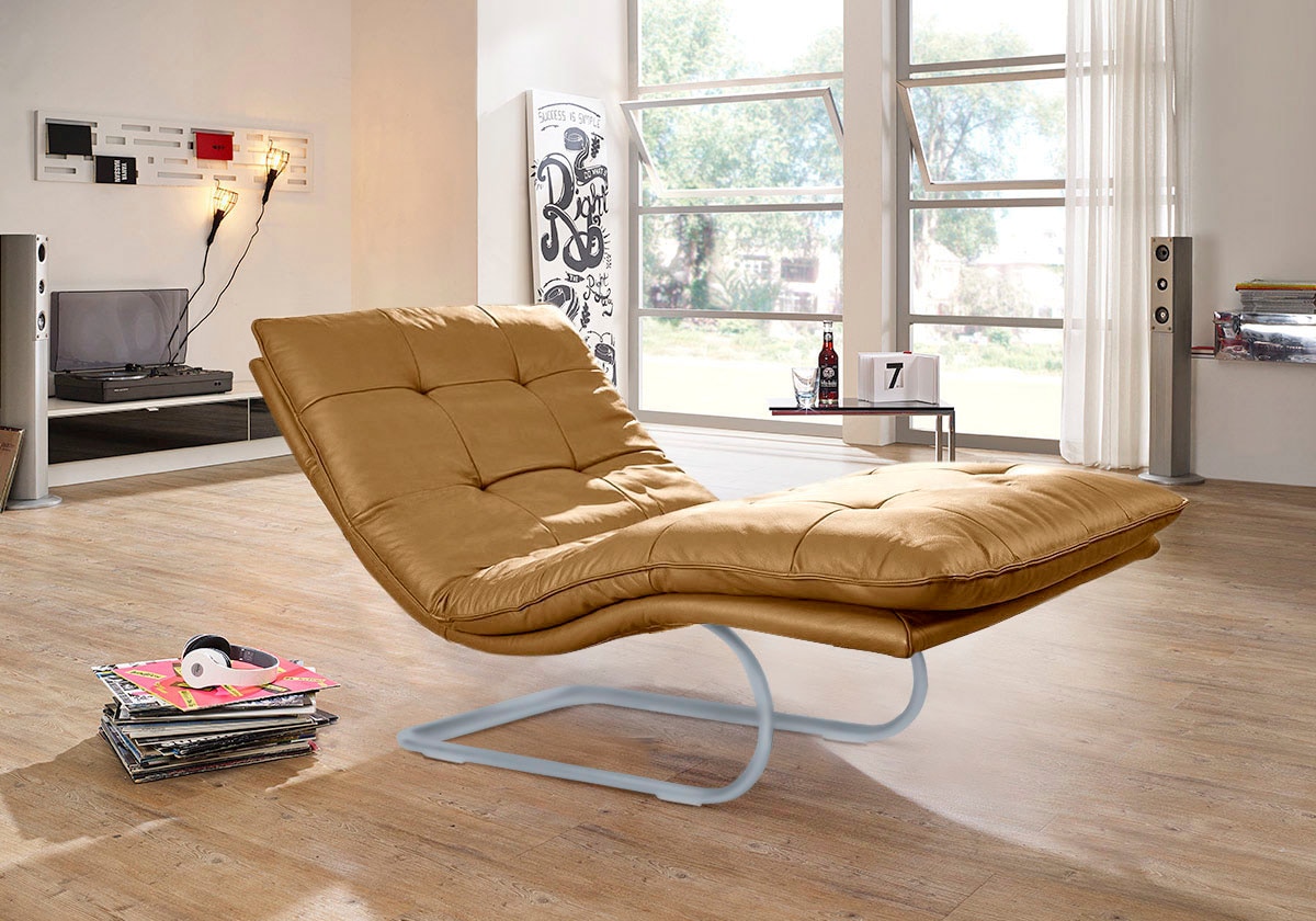W.SCHILLIG Relaxliege »daily dreams«, in Waffelkissen-Optik, wahlweise mit Motor, silber matt, in 2 Breiten