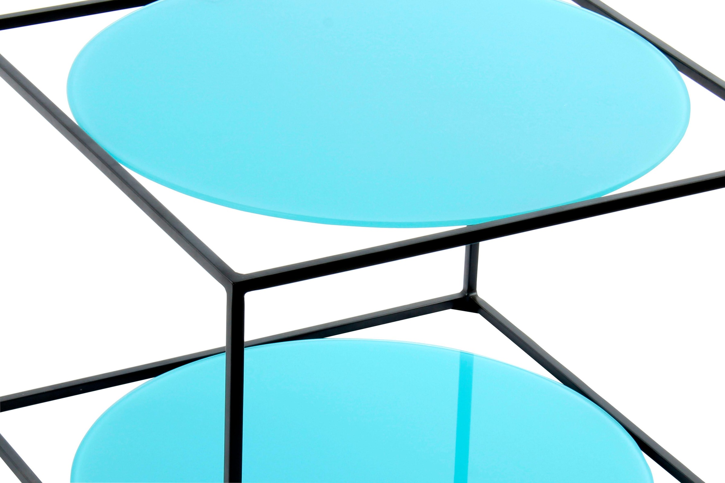 Kayoom Beistelltisch »Cody, Beistelltisch in Würfelform, offenes, modernes Design« 1 Stk. tlg. moderne Kubusform mit runden Ablageflächen aus Glas