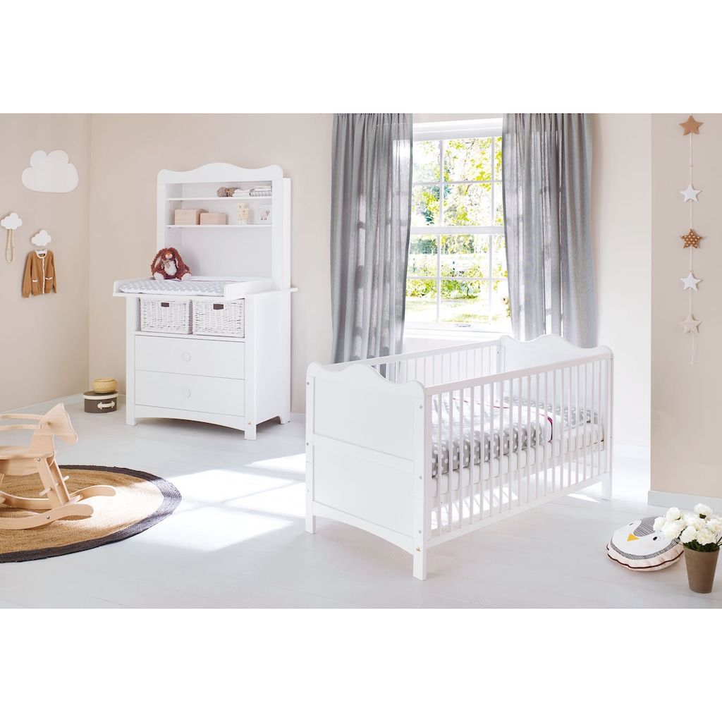 Pinolino® Babyzimmer-Komplettset »Florentina«, (Set, 3 St., Kinderbett, Wickelkommode mit Regalaufsatz)