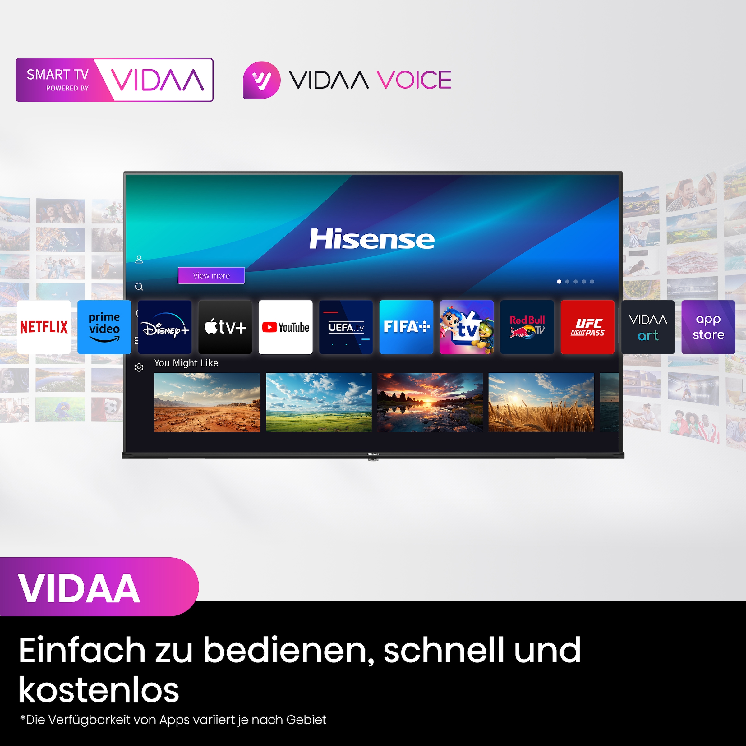 Hisense QLED-Fernseher »50E77NQ«, 127 cm/50 Zoll, 4K Ultra HD, Smart-TV, 4K UHD, QLED