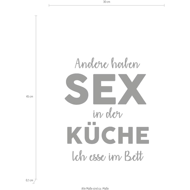 queence Wanddekoobjekt »Andere haben Sex in der ...«, Schriftzug auf  Stahlblech auf Raten kaufen