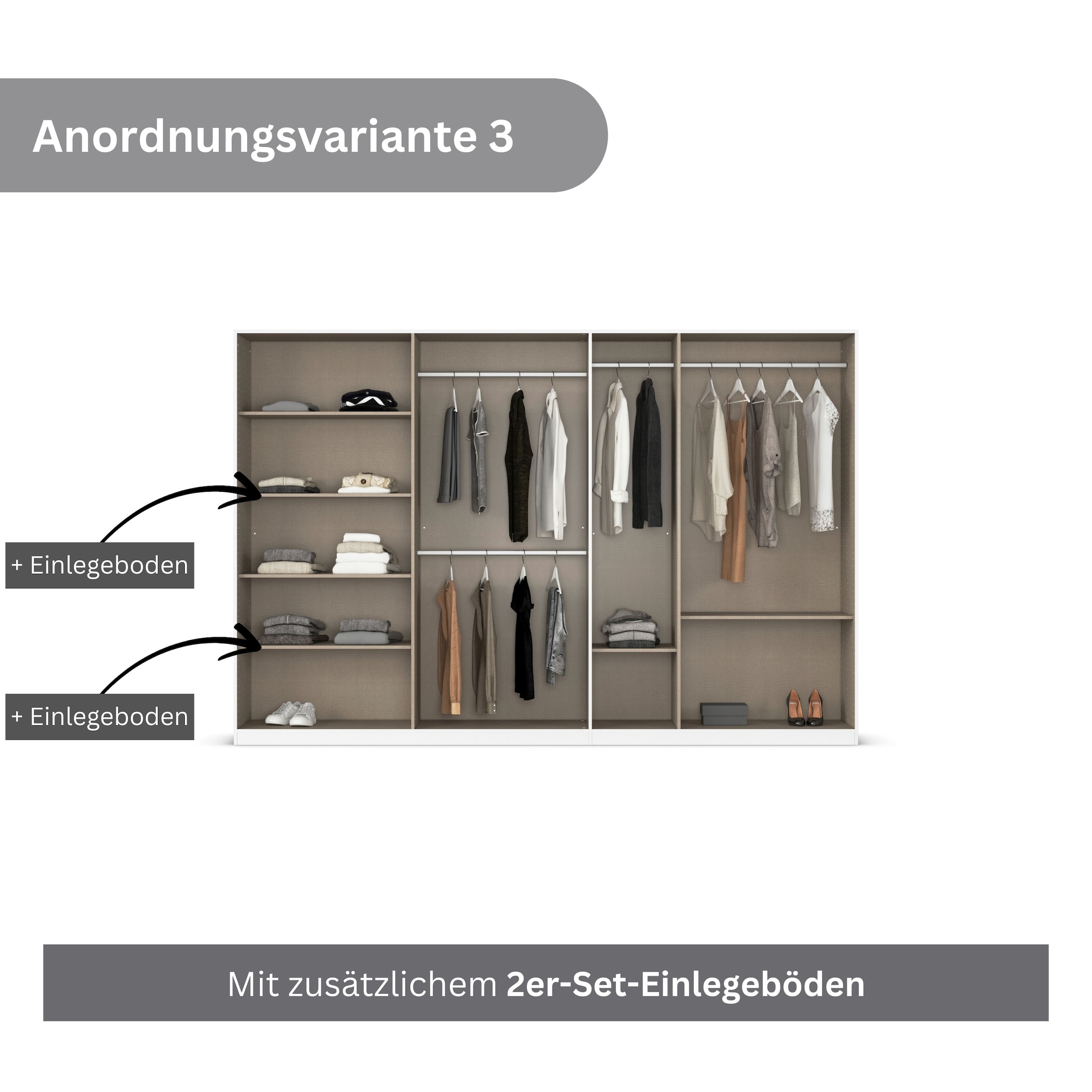 rauch Drehtürenschrank »Kleiderschrank Schrank Garderobe AGORDO mit Dekor- oder Hochglanzfront«, durchdachte Innenausstattung, in 6 Breiten und 2 Höhen MADE IN GERMANY