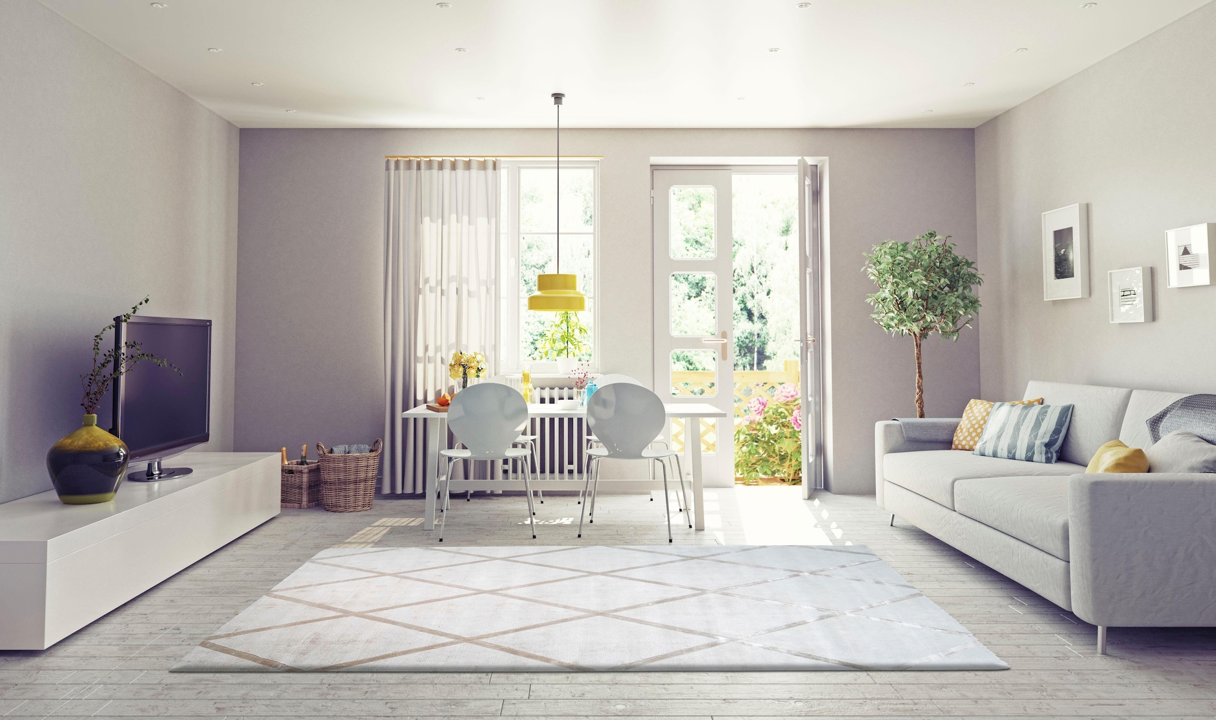 my home Teppich »Blerina«, rechteckig, 13 mm Höhe, elegant glänzender Kurzflorteppich in Seiden-Optik