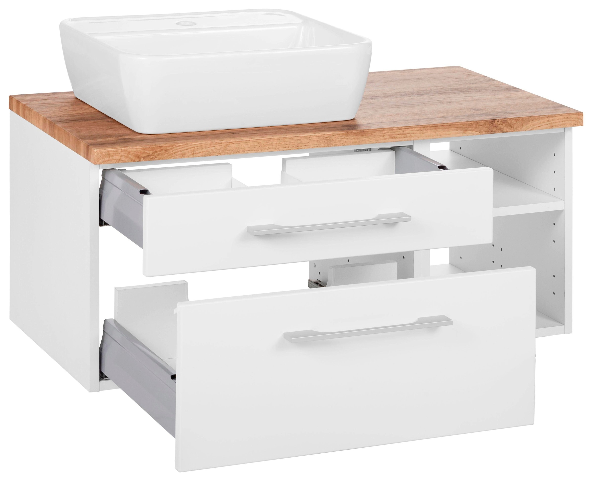 welltime Waschbeckenunterschrank »Davos« Badmöbel, Waschtisch inkl. Waschbecken, Breite 90 cm