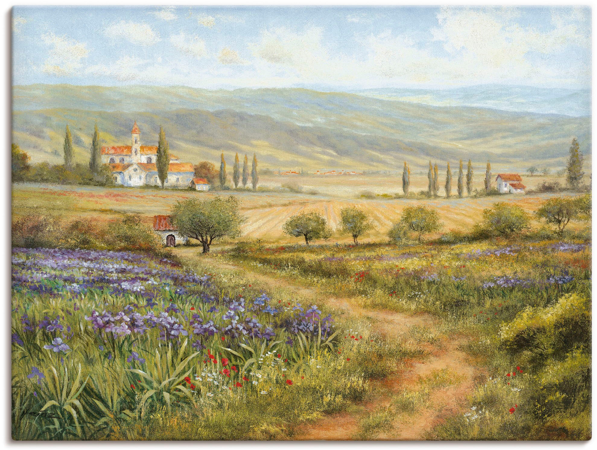Artland Leinwandbild "Provence" Bilder von Europa 1 Stk. tlg. auf Holzrahmen gespannt