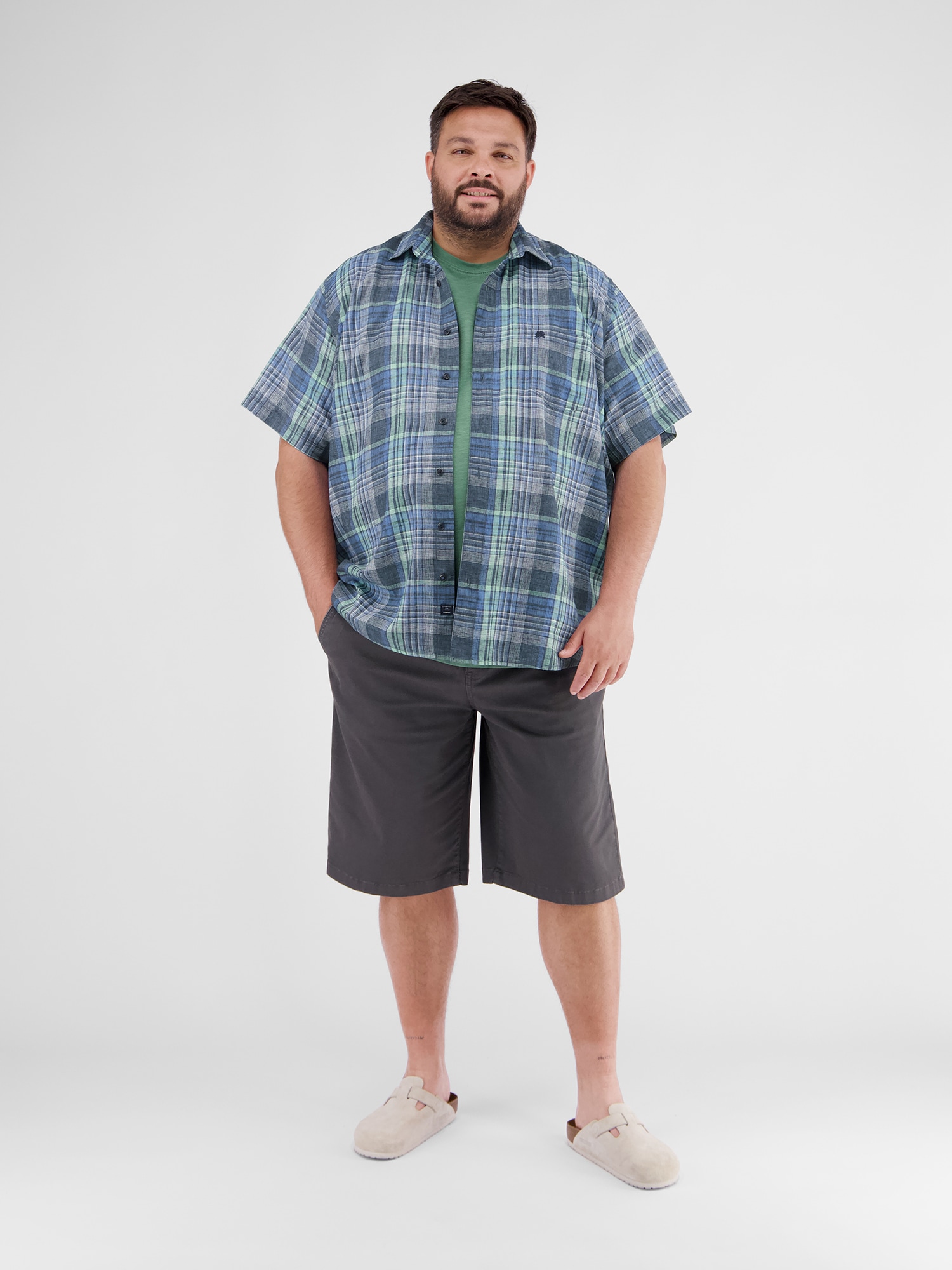 LERROS Kurzarmhemd »Kariertes Herrenhemd in Großen Größen«