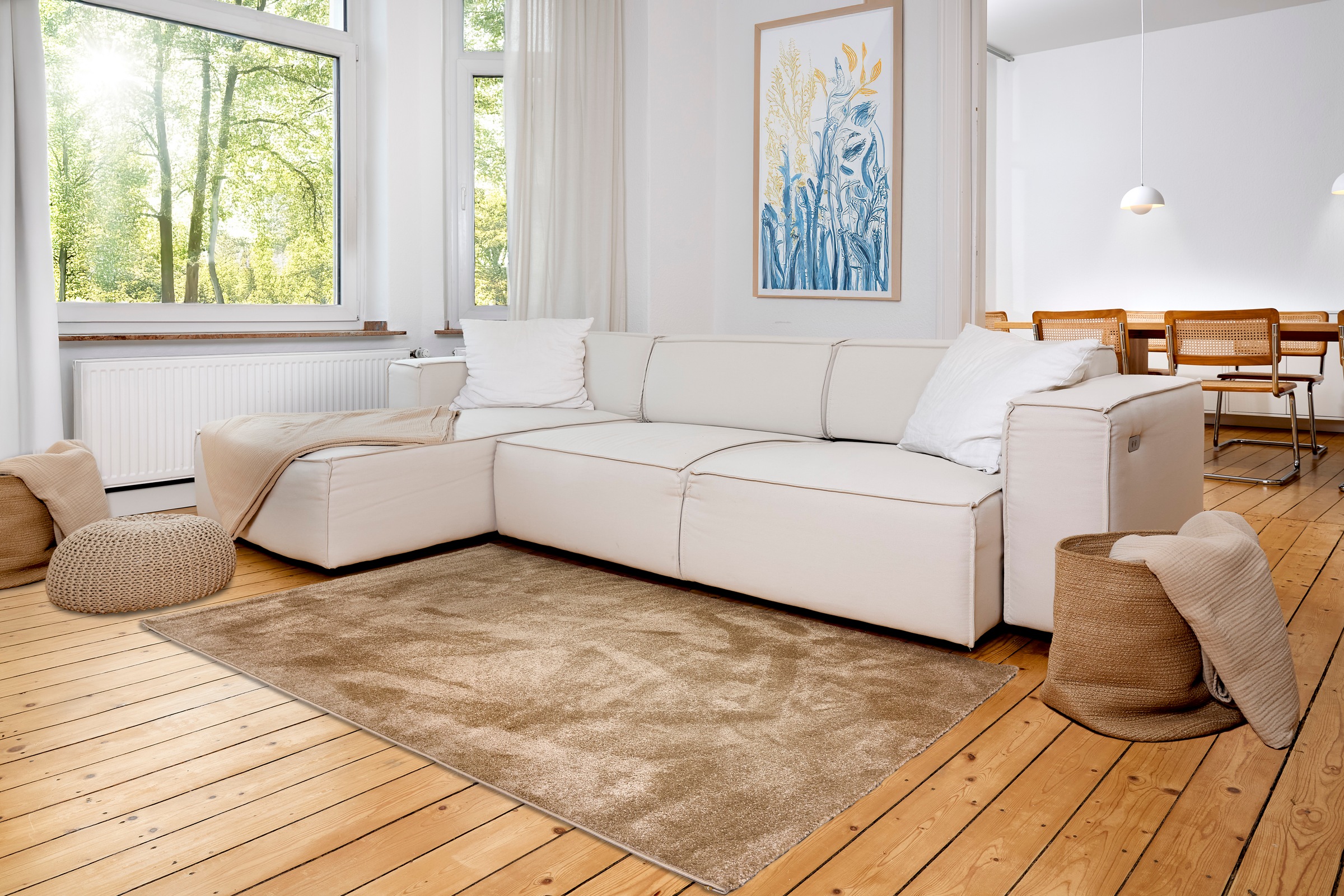 ASTRA Teppich »Sam 250« rechteckig 8 mm Höhe weicher Kurzflor, Wohnzimmer, Schlafzimmer