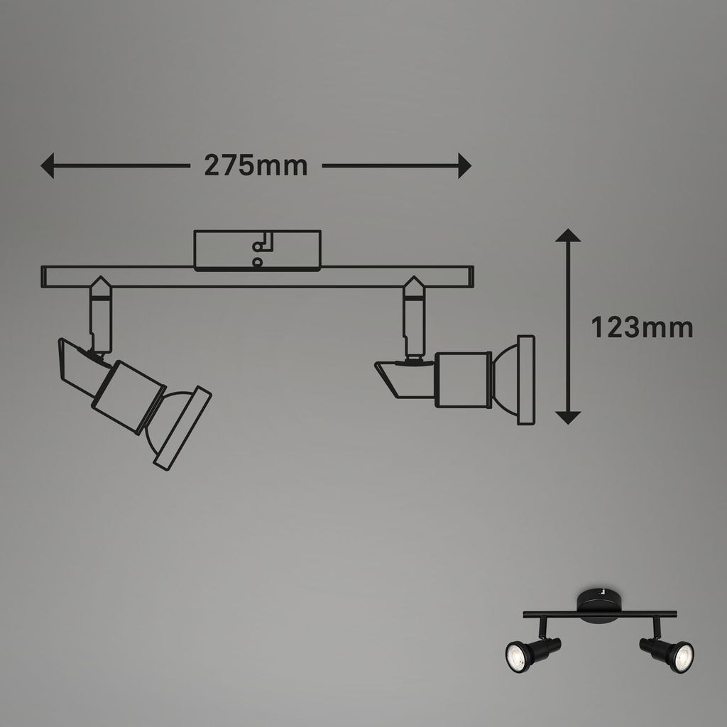 Briloner Leuchten LED Deckenspot »LED Spotleuchte 2-flammig, Metall, schwarz«
