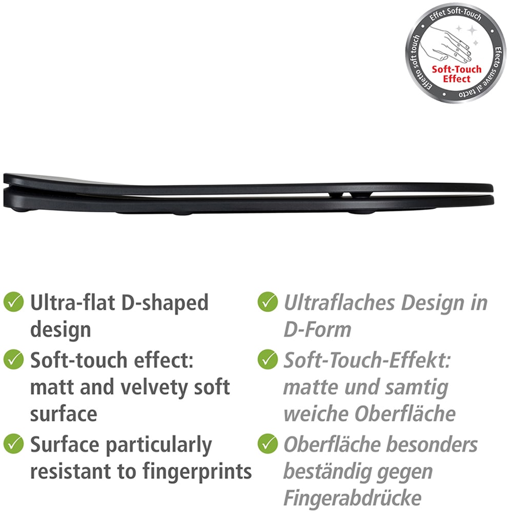 WENKO WC-Sitz »Modell Galati« aus Duroplast, ultraflach, D-Form, mit Absenkautomatik