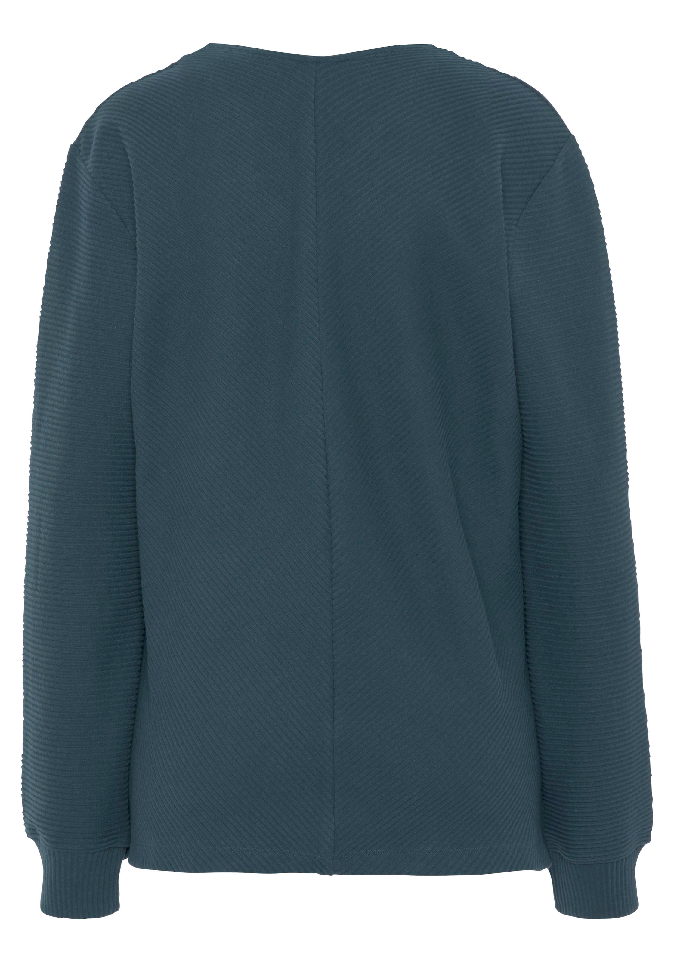 s.Oliver Sweatshirt »-Langarmshirt mit V-Ausschnitt«, und weiche Rippbündchen, Loungeanzug