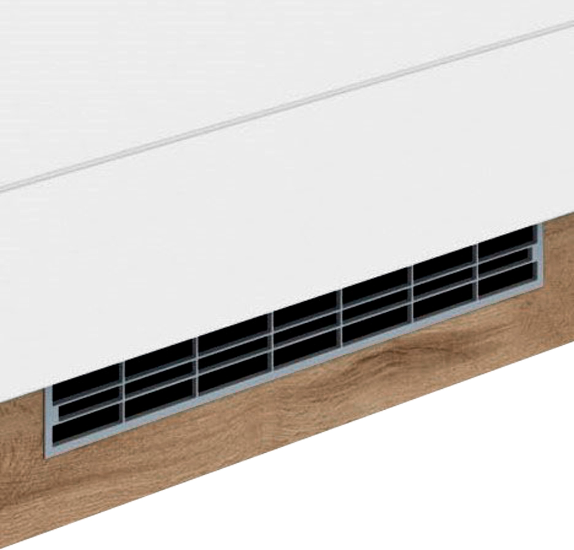 KOCHSTATION Kühlumbauschrank »KS-Luhe«, 60 cm breit, hochwertige MDF-Fronten mit waagerechter Lisene