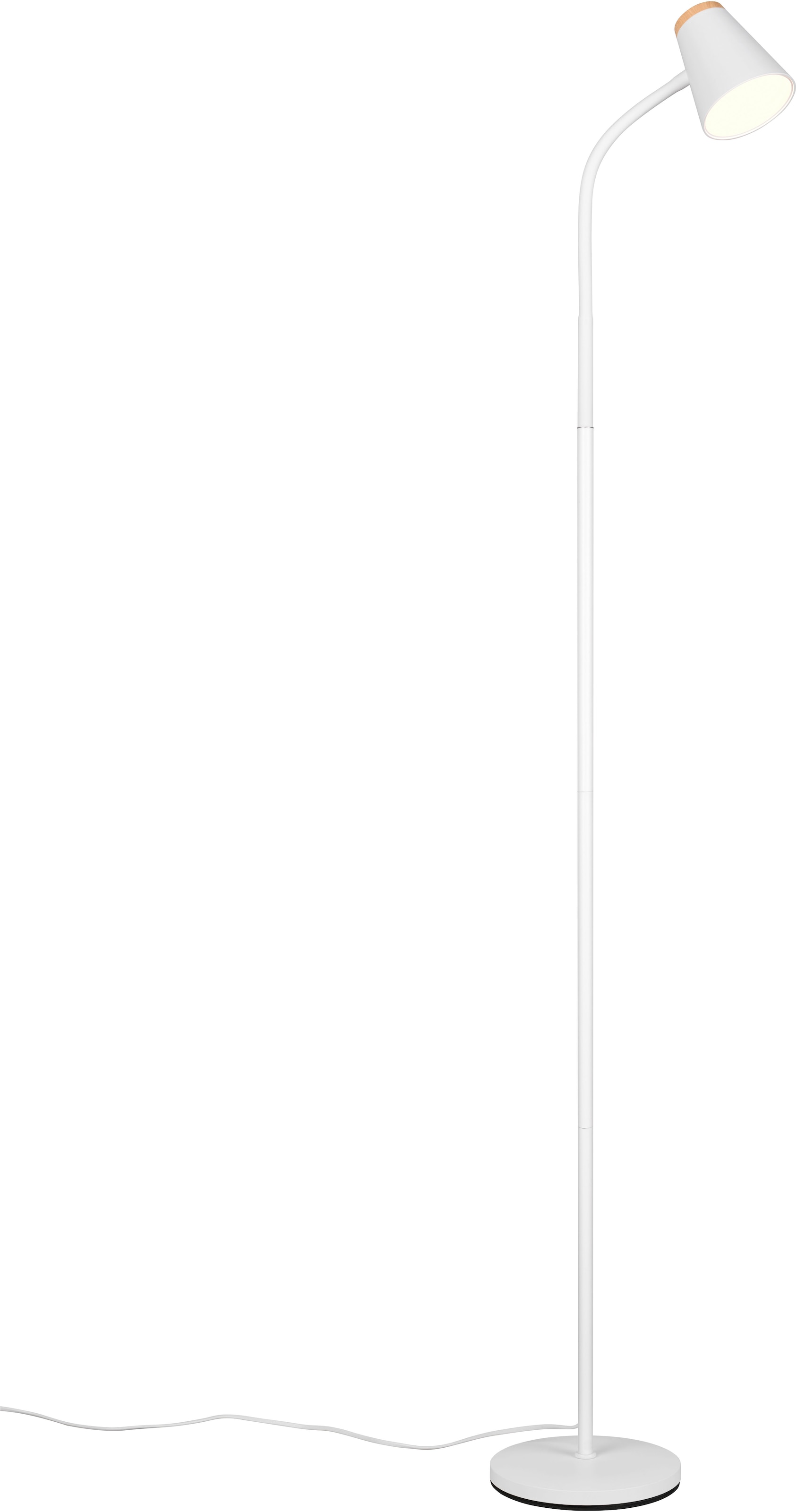 REALITY Leuchten LED Stehlampe »PONGO, LED Stehleuchte mit ON/OFF Kippschalter am Lampenschirm, 3000K« LED-Board 1 Stk. Warmweiß verstellbarer Leuchtenkopf, Höhe 145 cm, Stehlampe Leselicht 500 Lumen