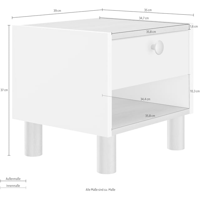 Gami Nachttisch »Romy«, (1 St.), Elegantes Design für eine sanfte und  feminine Atmosphäre. auf Rechnung bestellen