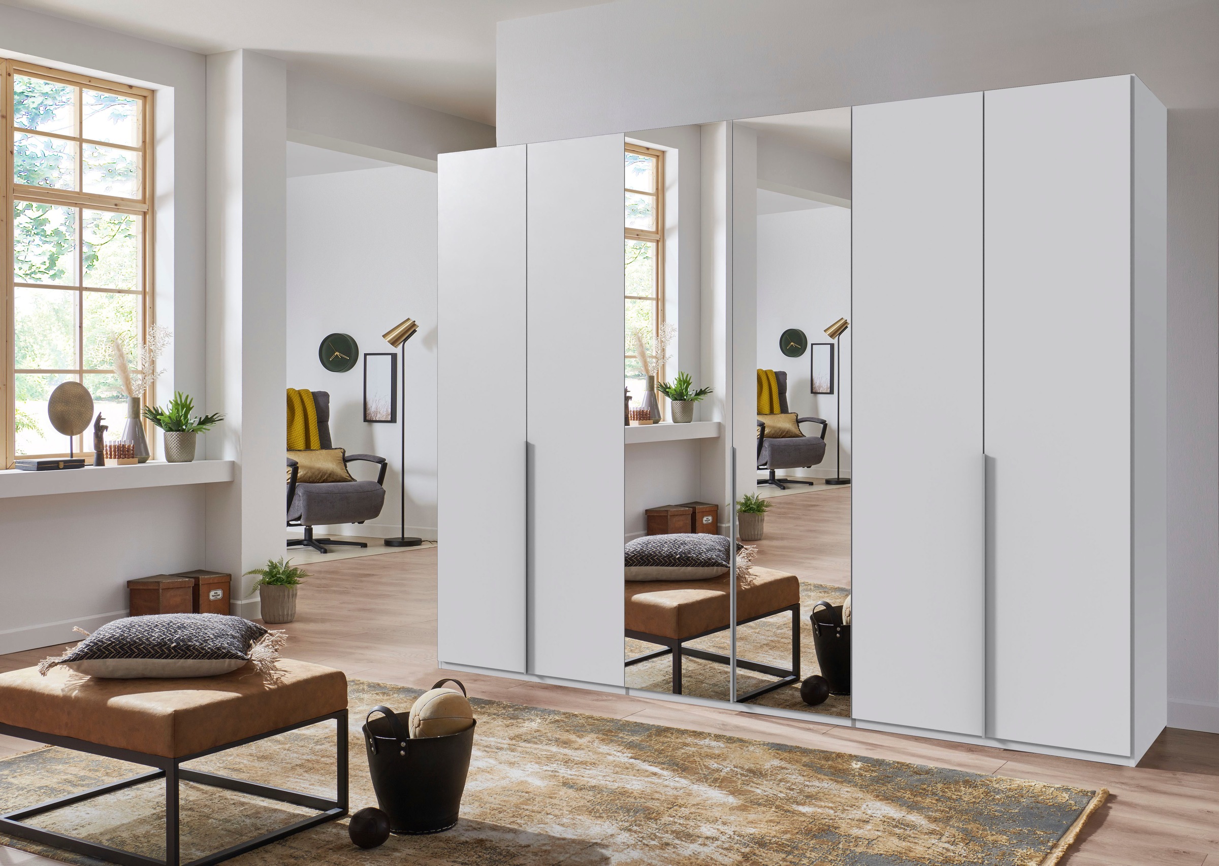 Wimex Kleiderschrank »Mugano,in 8 Breiten,3 Höhen,2 Tiefen, viele Farben, Made in Germany«, (in Basic oder Premium Ausstattung mit 2 weiteren Einlegeböden), mit langen oder kurzen Griffen aus Metall, mit oder ohne Spiegel