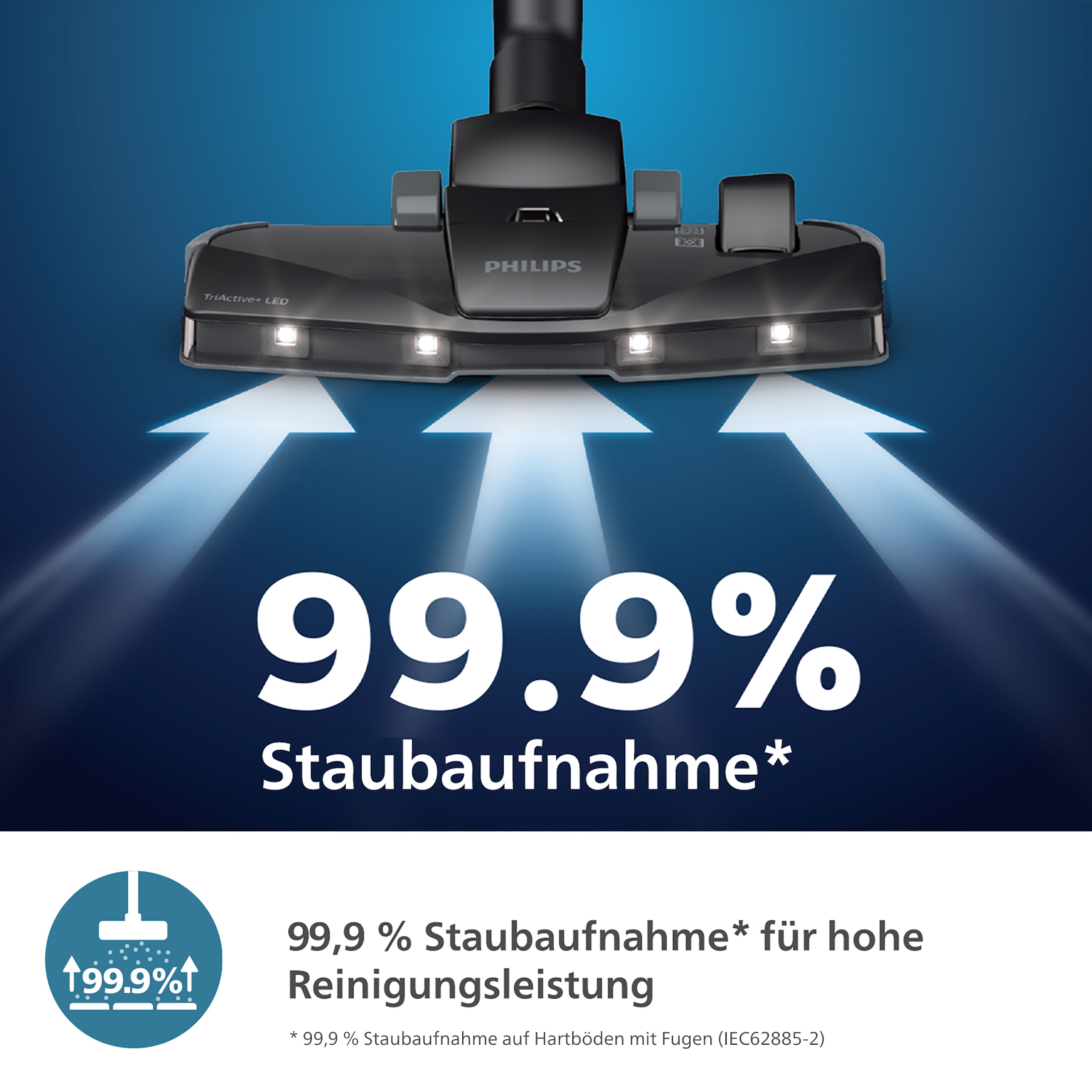Philips Bodenstaubsauger »XD8122/10 8000 Serie, unser leistungsstärkster Allrounder, 900W, 4l«, 900 W, mit Beutel, HEPA-Filter, TriActive+ LED-Düse, Möbelaufsätze inkl; Tiefschwarz matt