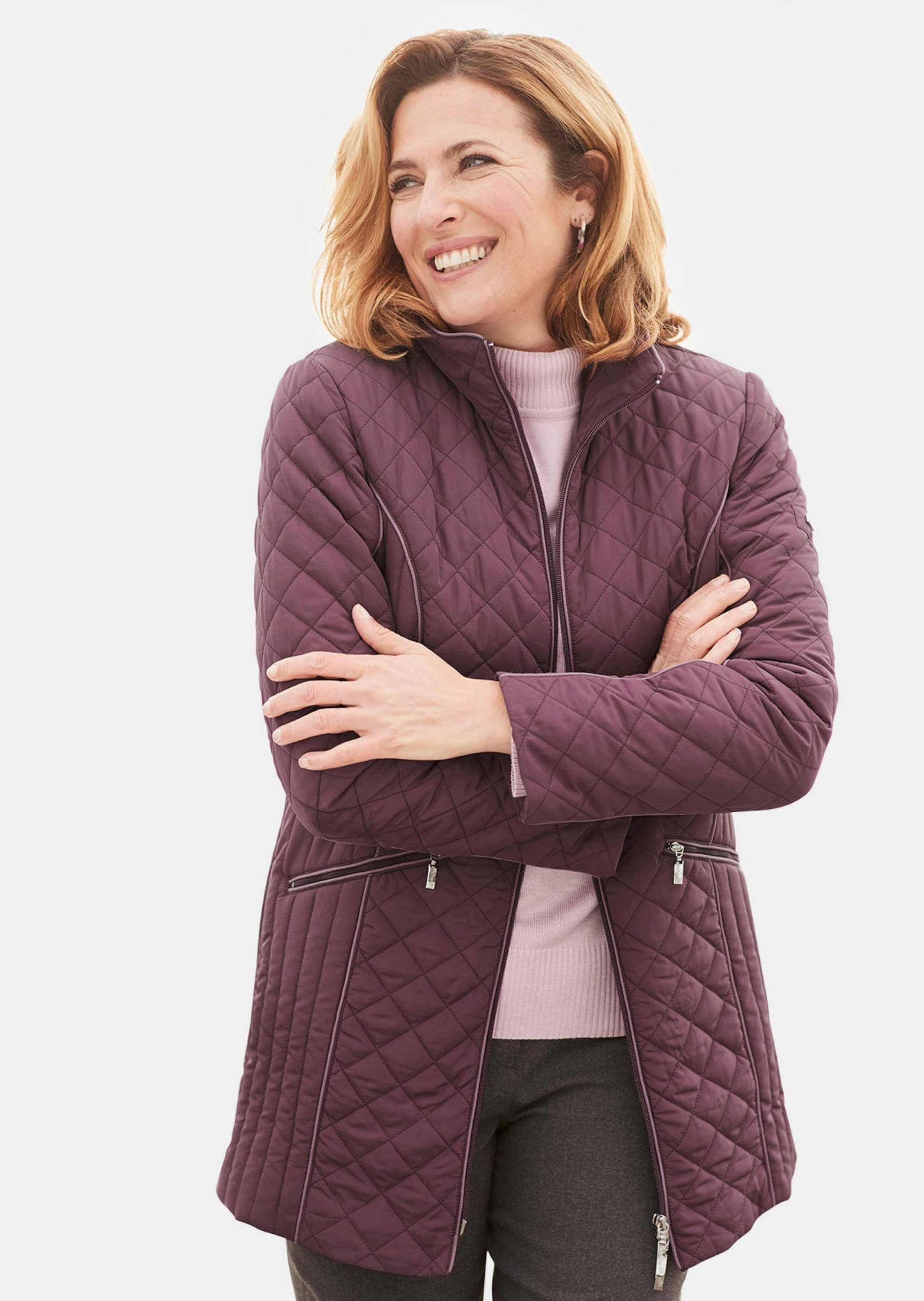 GOLDNER Steppjacke »Longsteppjacke Longsteppjacke mit Kontrastpaspeln«