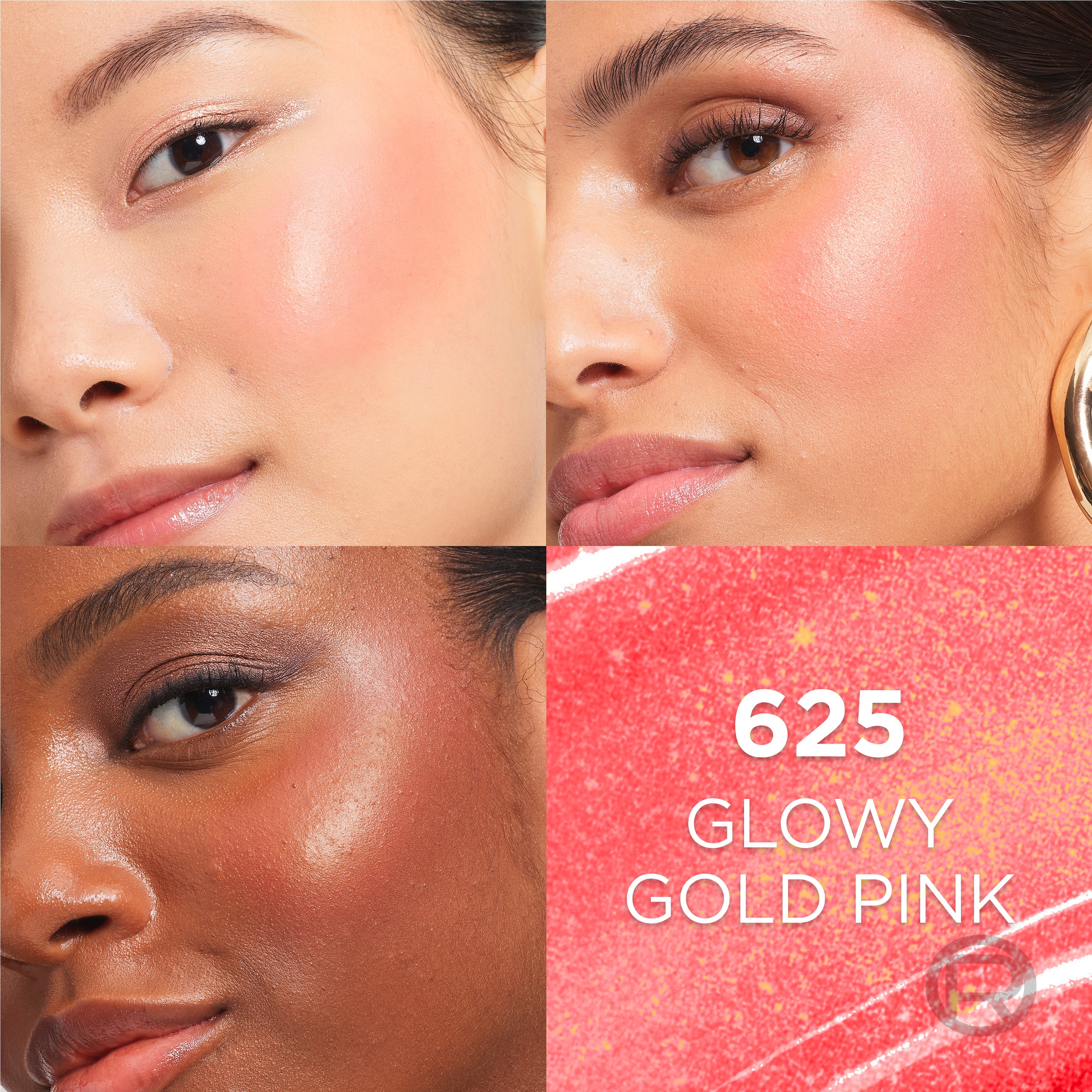 L'ORÉAL PARIS Rouge »LUMI LE LIQUID BLUSH GLOWY« flüssige Textur, schimmernde und intensive Farbe, glänzendes Finish