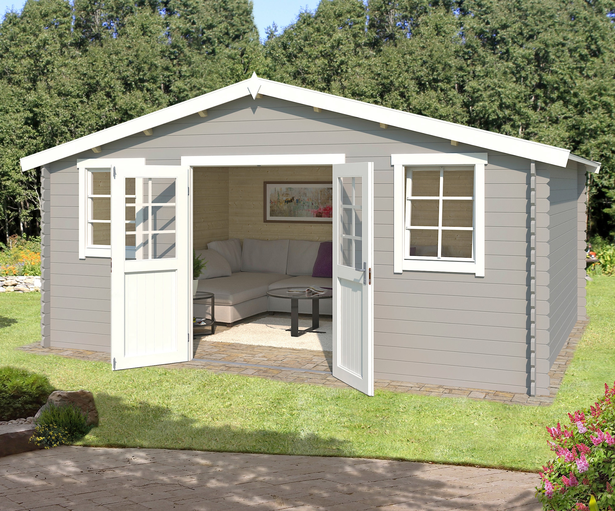 LASITA MAJA, Gartenhaus »Udo 300«, lichtgrau, Holzwerkstoff, ohne Fußboden, lichtgrau