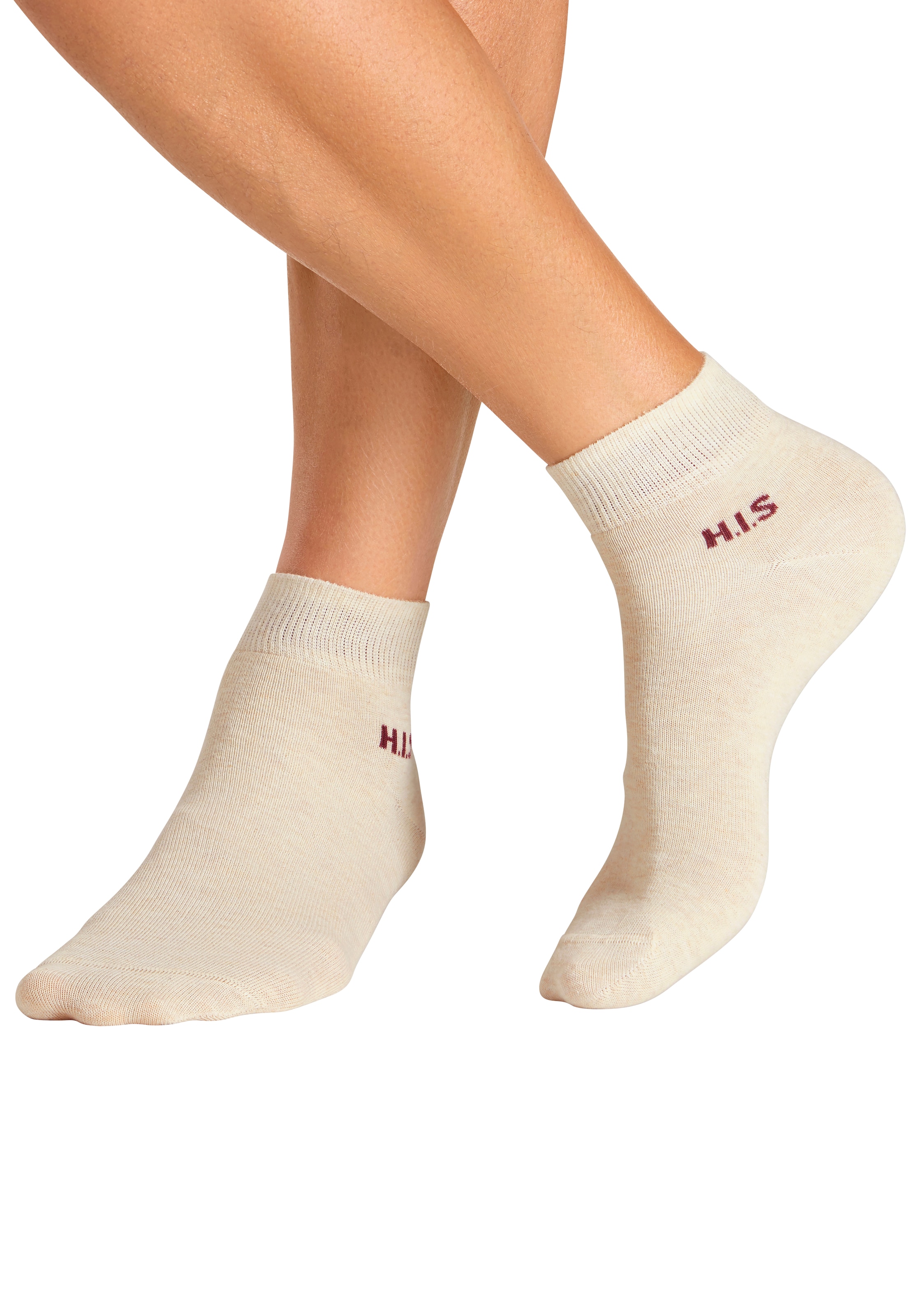 H.I.S Kurzsocken, (Packung, 10 Paar), mit farbigem Innenbund