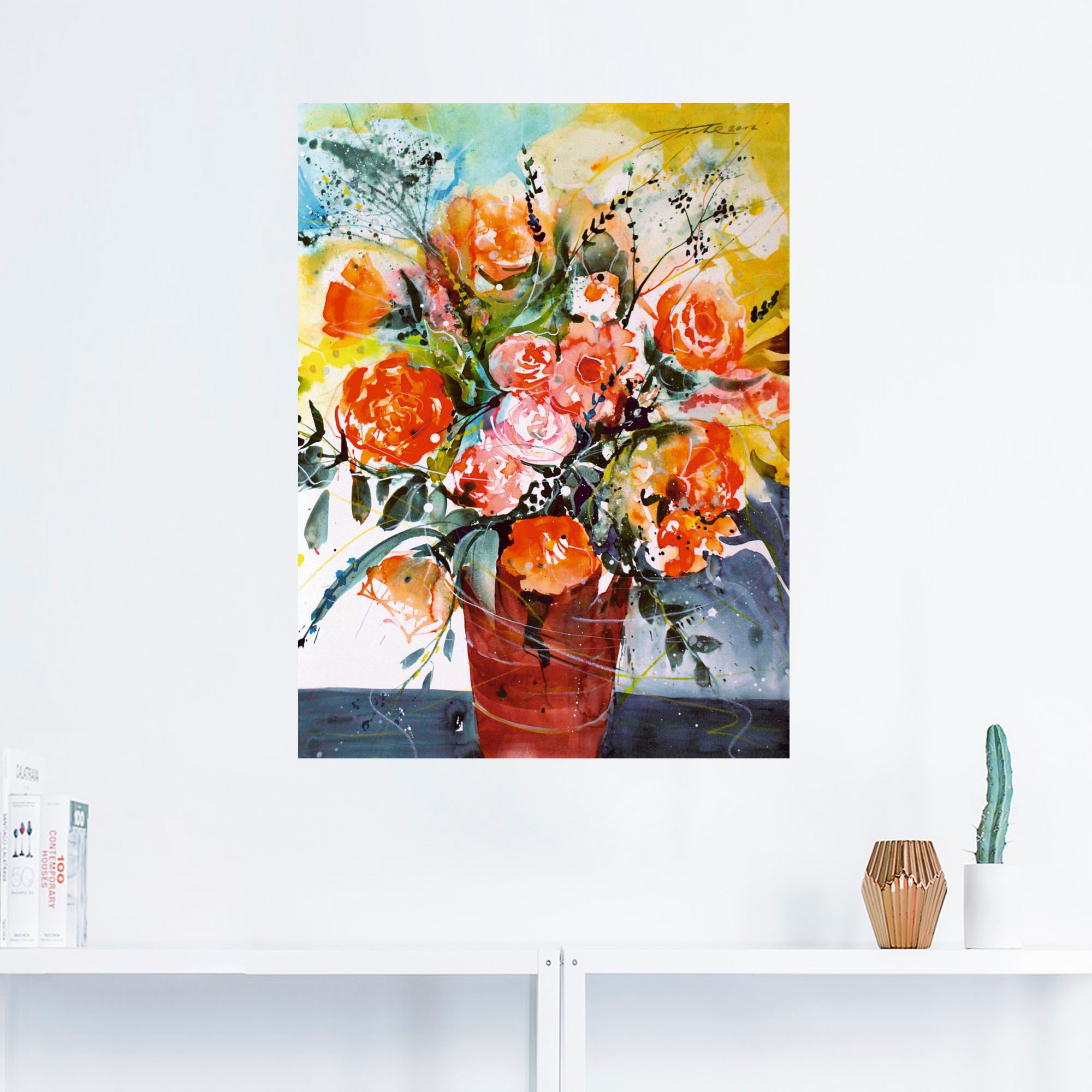 Artland Wandbild »Rosen in brauner Größen (1 Leinwandbild, St.), kaufen als auf Vase«, oder versch. Alubild, Blumen, in Wandaufkleber Rechnung Poster