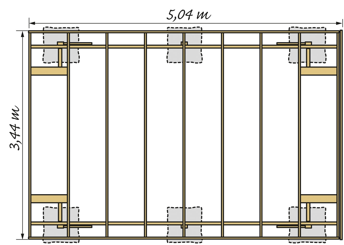 Kiehn-Holz Einzelcarport »KH 300 / KH 301«, 275 cm, anthrazit, Stahl-Dach, versch. Farben