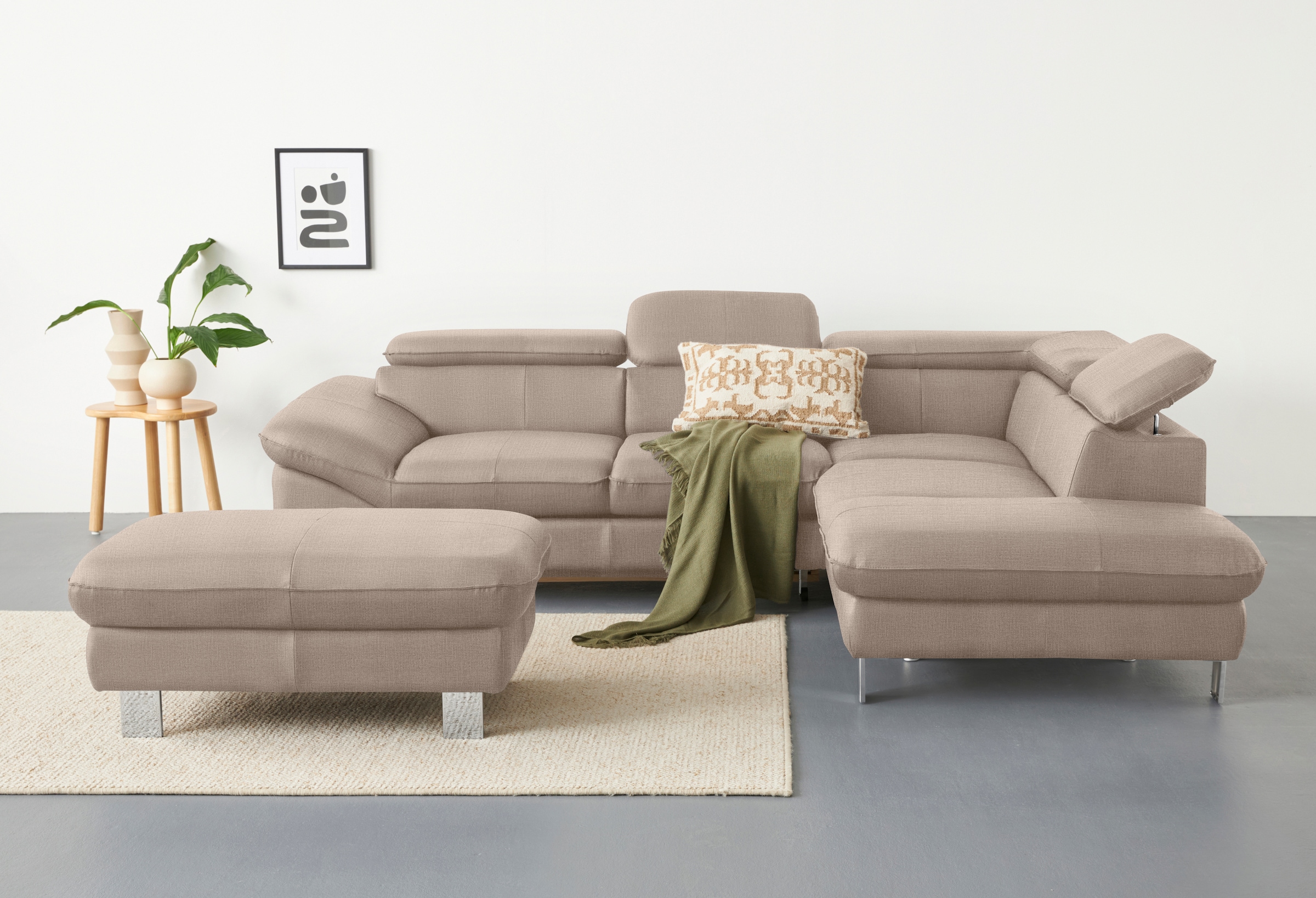 COTTA Ecksofa »Driver L-Form«, mit Kopfteilverstellung, wahlweise mit Bettfunktion & Bettkasten