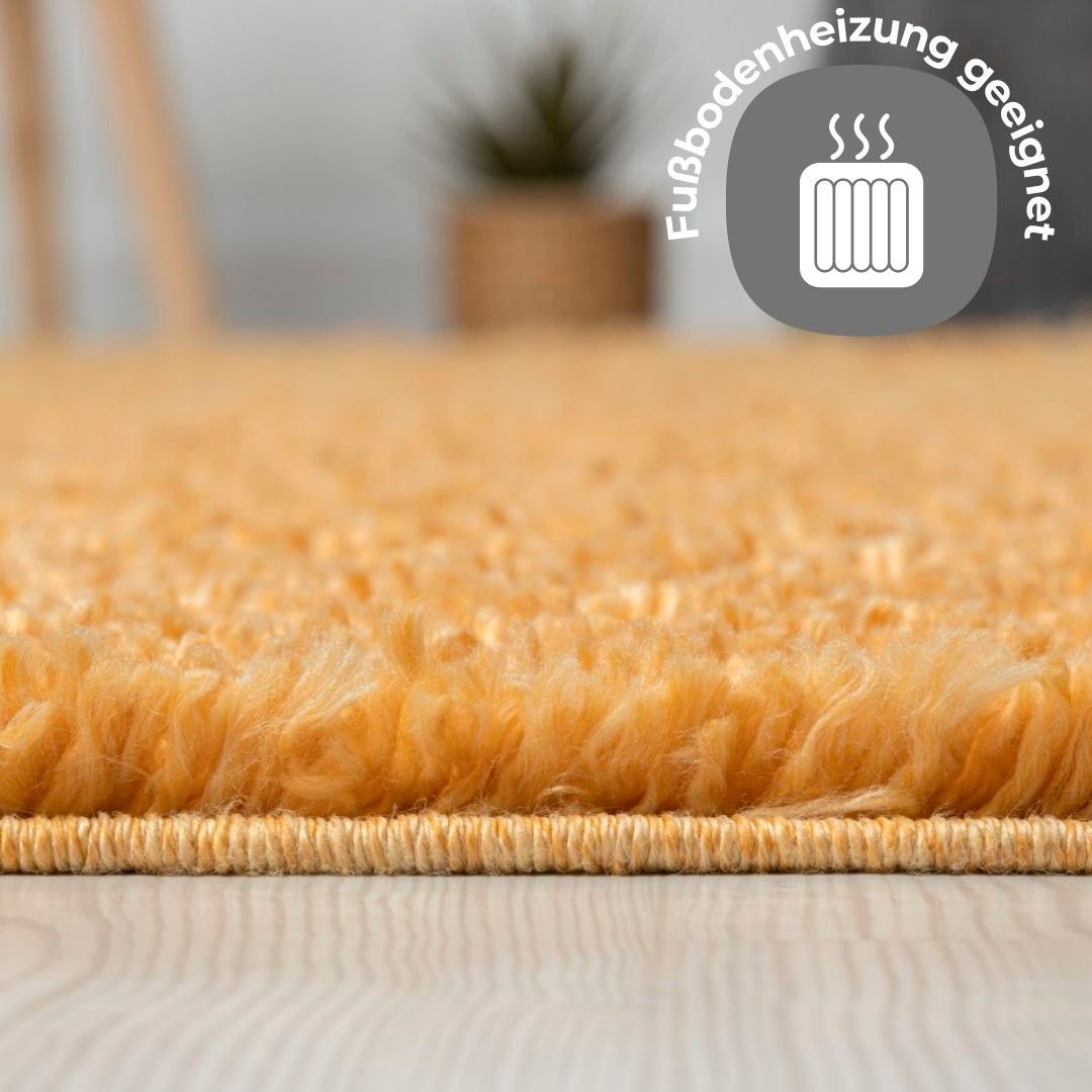 my home Hochflor-Teppich »Banji«, rechteckig, 37 mm Höhe, Uni Farben, weich und flauschig, auch als Läufer & in rund erhältlich