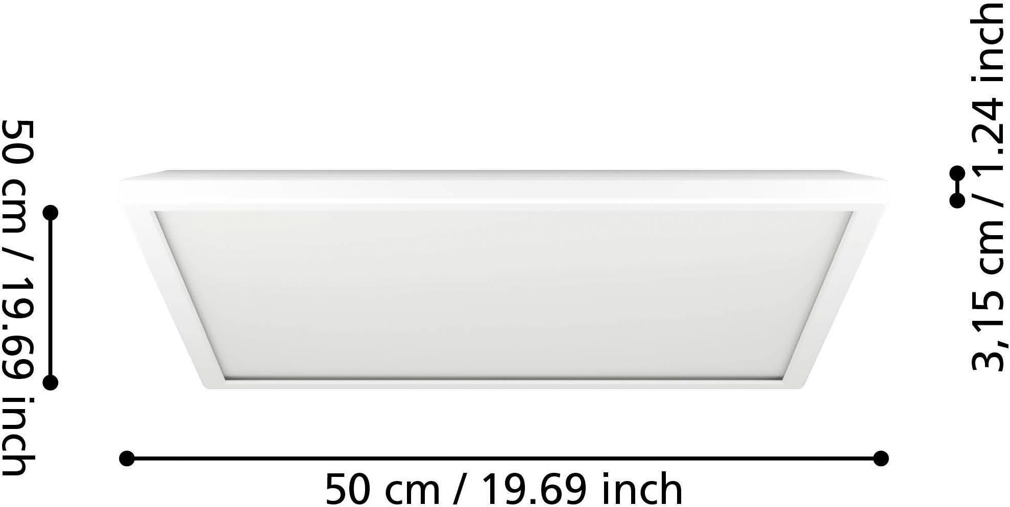 EGLO Deckenleuchte »Rovito-R Deckenlampe, Deckenbeleuchtung, Badlampe, Kunststoff, IP44« LED-Modul 1 Stk. Kaltweiß | Neutralweiß | Warmweiß Wand-/Deckenleuchte - L50 x B50 x H3,2 cm - weiß - 17W inkl.