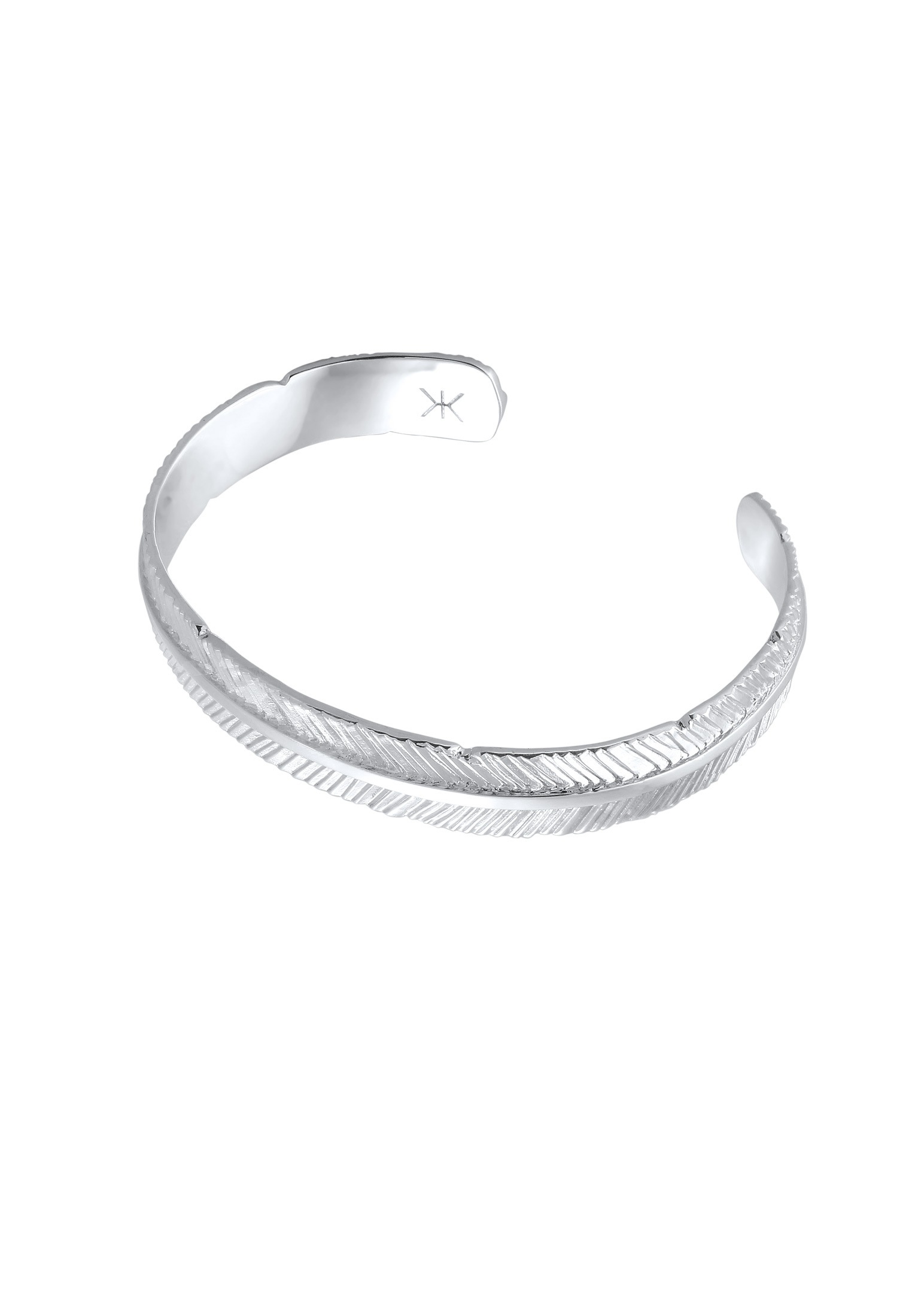 Kuzzoi Armreif »Armband Armreif Feder 925 Sterling Silber«