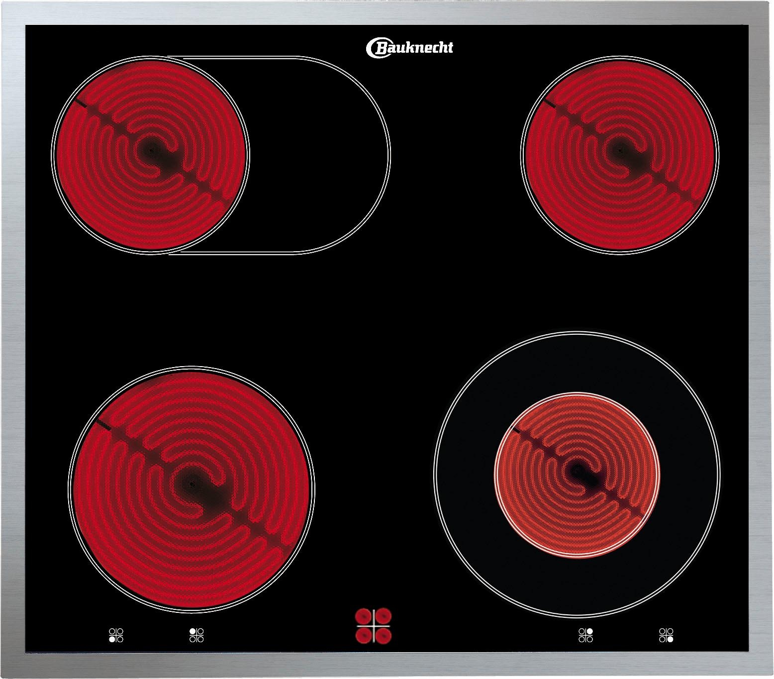 BAUKNECHT Elektro-Herd-Set »HIR4 EP8V2 PT«, mit 2-fach-Teleskopauszug, Pyrolyse-Selbstreinigung, (Set), PowerHeißluft