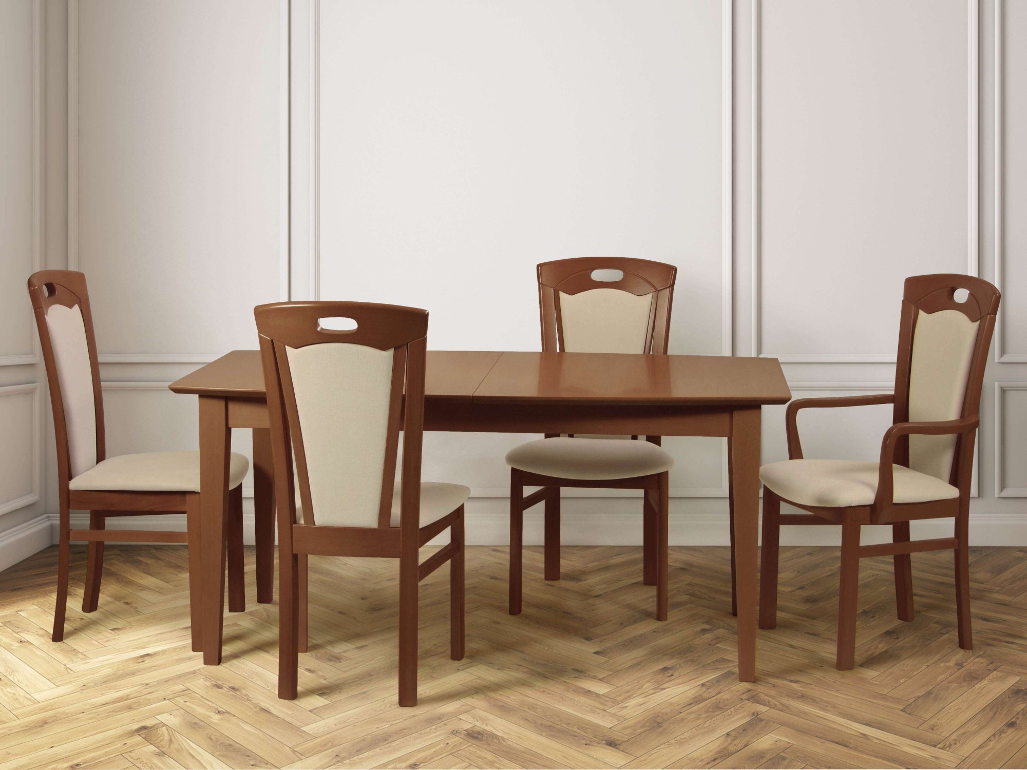 Home affaire Esszimmerstuhl »FERDI, Armlehnstuhl, Made in Italy, Massivholz«, 1 St., Feinstruktur, Bezug Feinstruktur (wasser-und fleckabweisend) oder Struktur