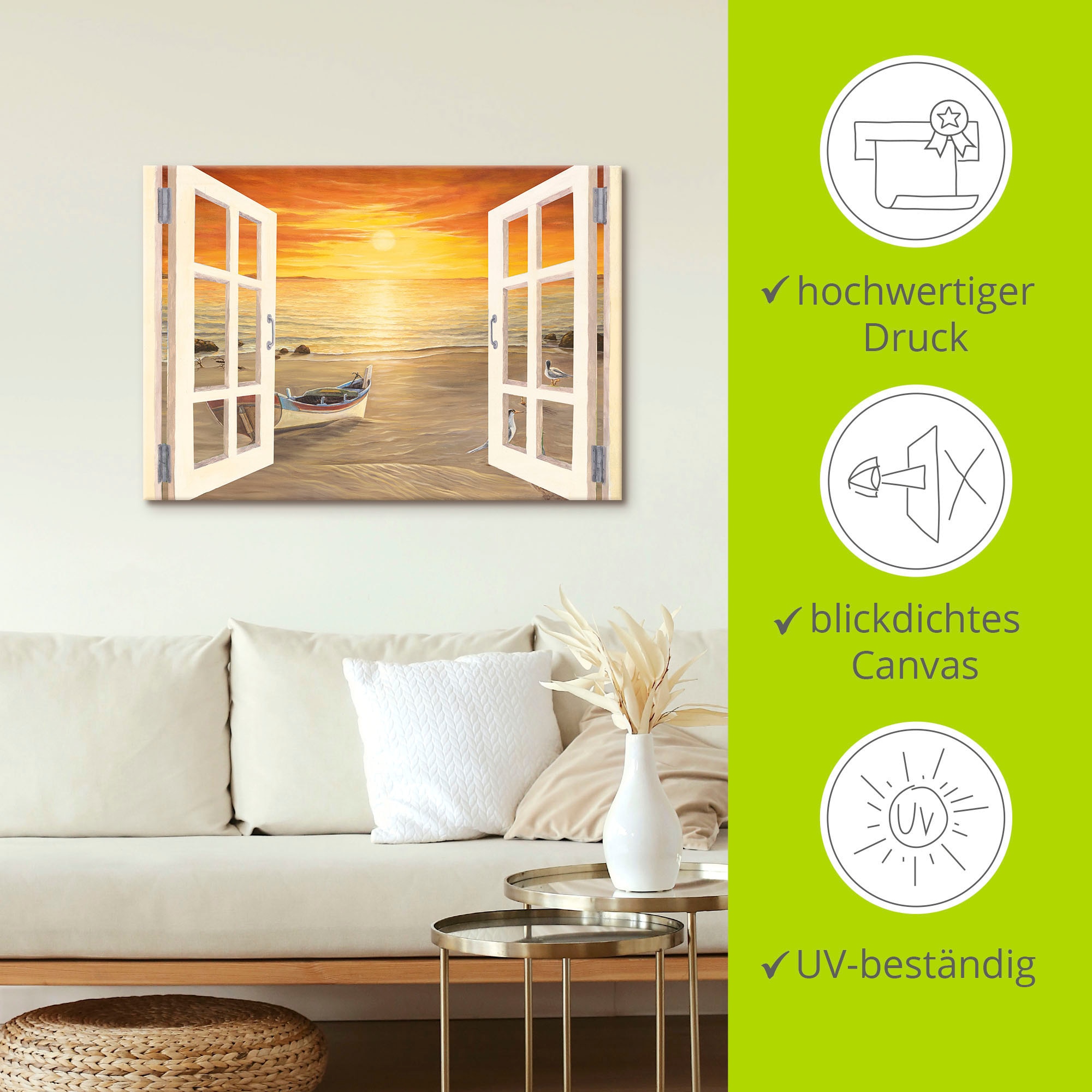 Artland Leinwandbild »Möwen« Meer Bilder 1 Stk. tlg. auf Holzrahmen gespannt