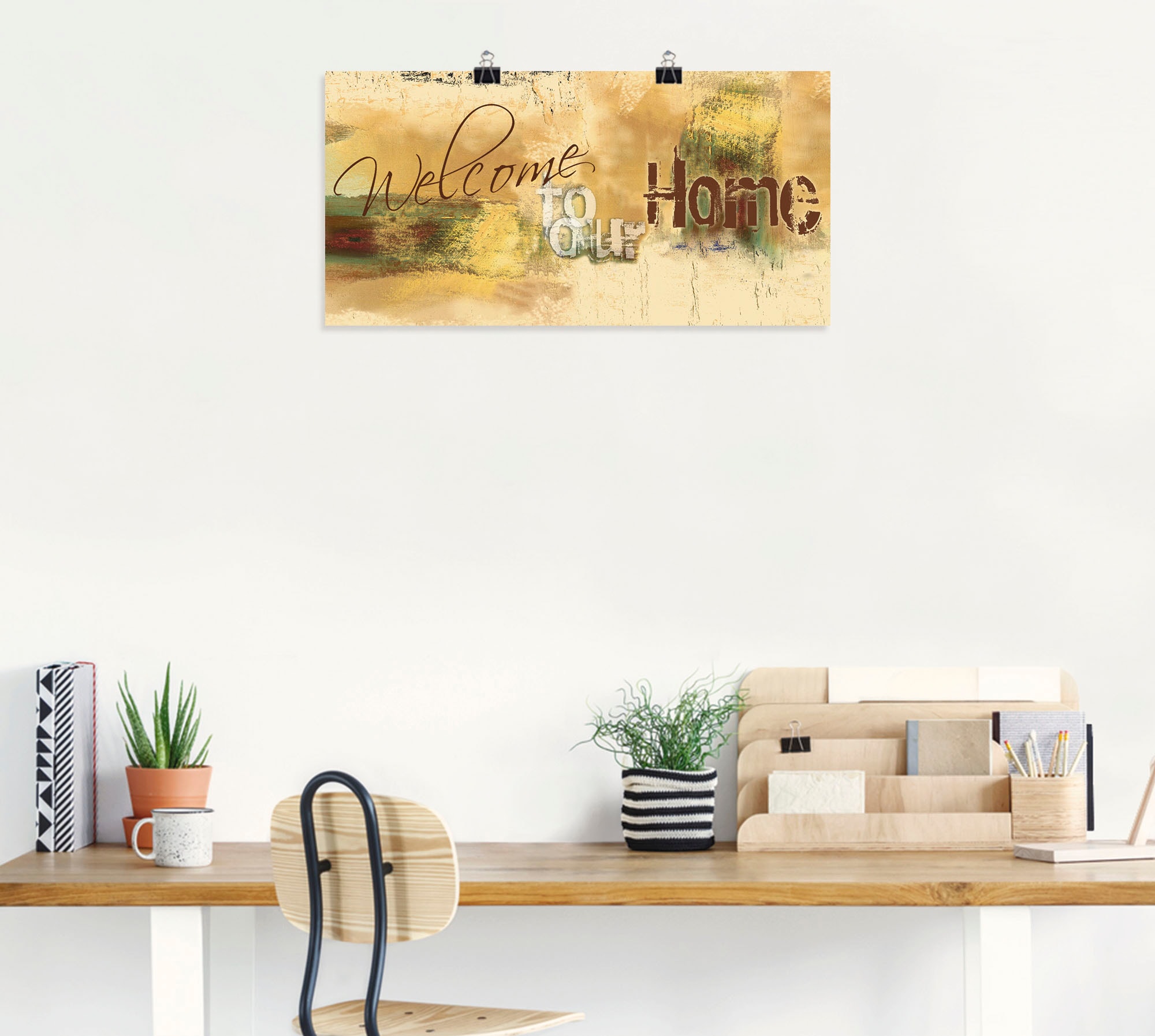 Artland Wandbild »Willkommen in unserem Zuhause« Sprüche & Texte 1 Stk. tlg. als Leinwandbild, Poster in verschied. Größen