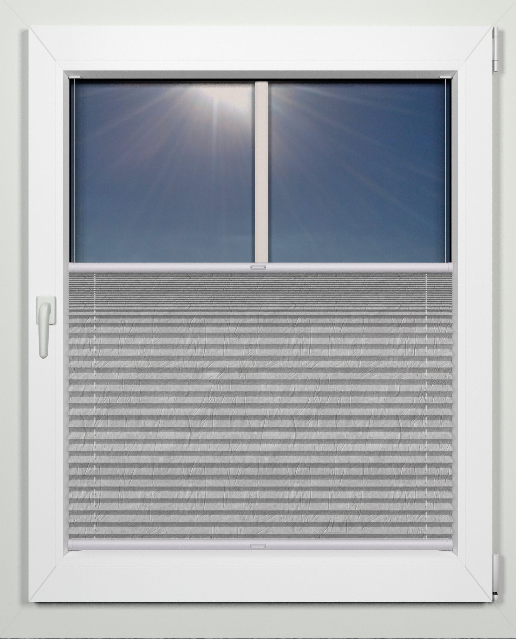 indeko Plissee »advanced« Lichtschutz mit Bohren verspannt Crushed-Optik, nach Maß